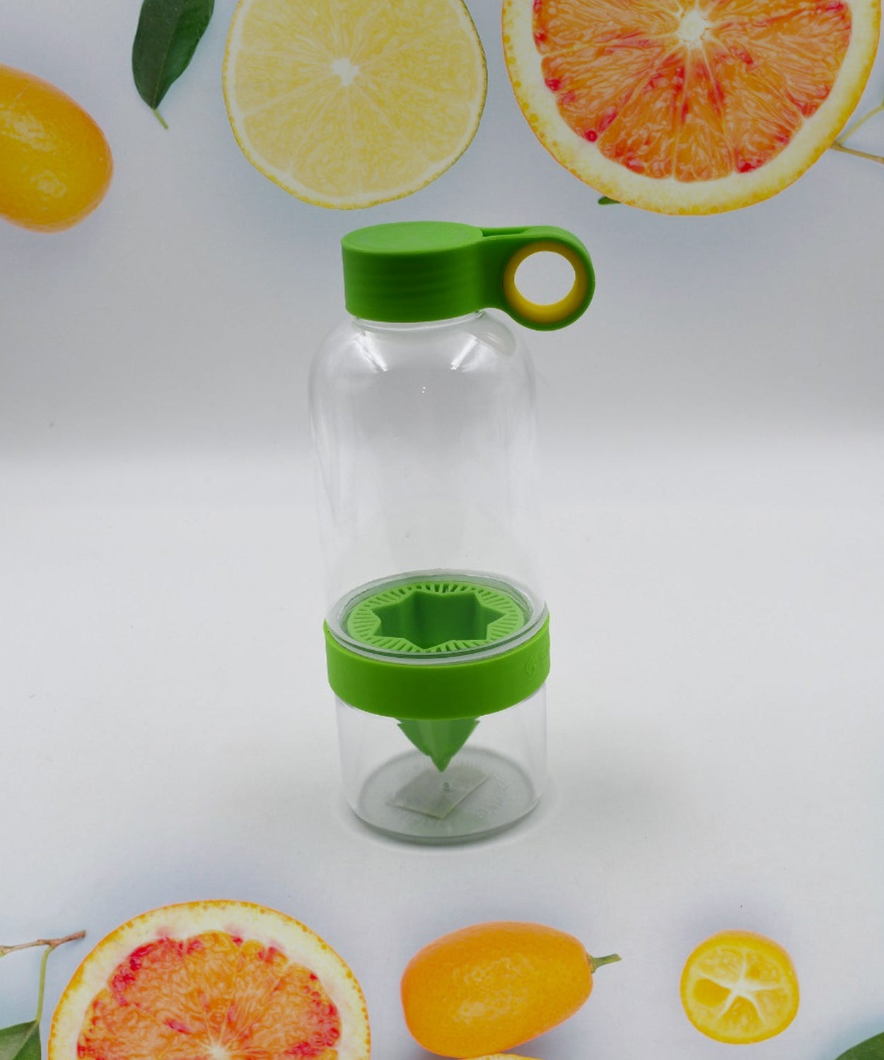 Zinger water bottle for making fruit-infused drinks.