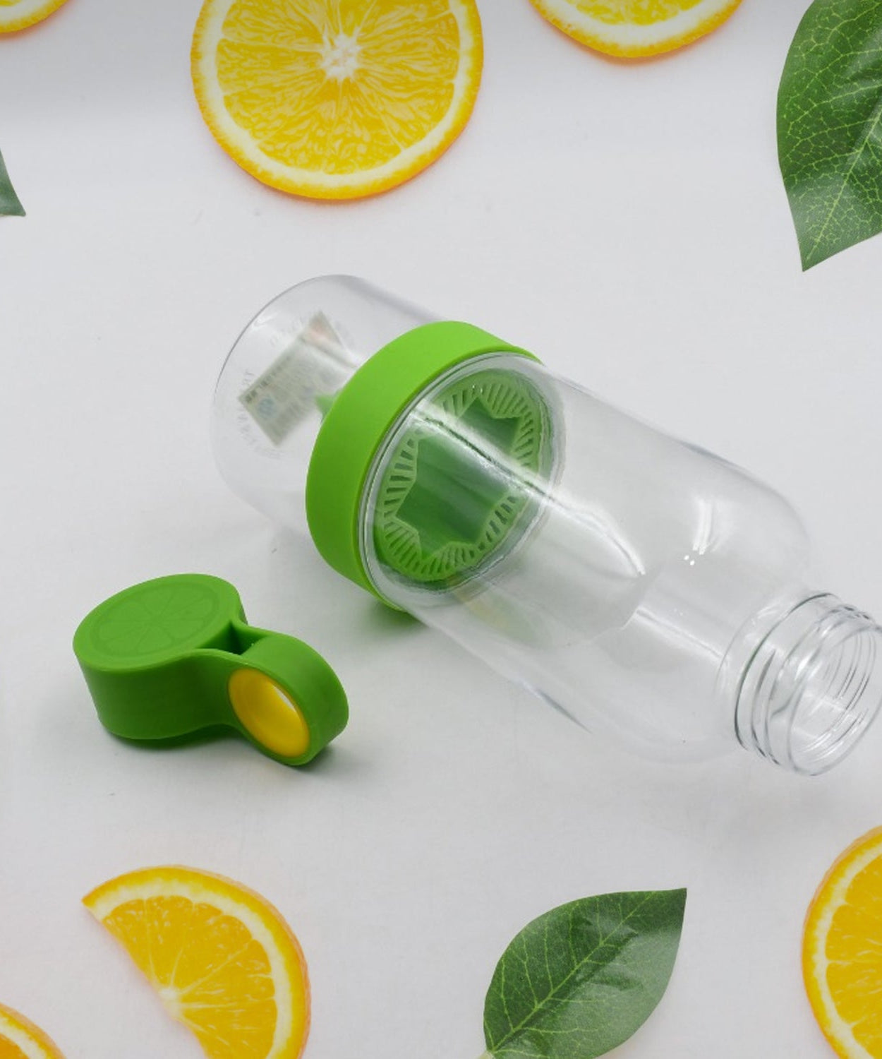Citrus fruit infuser water bottle.
