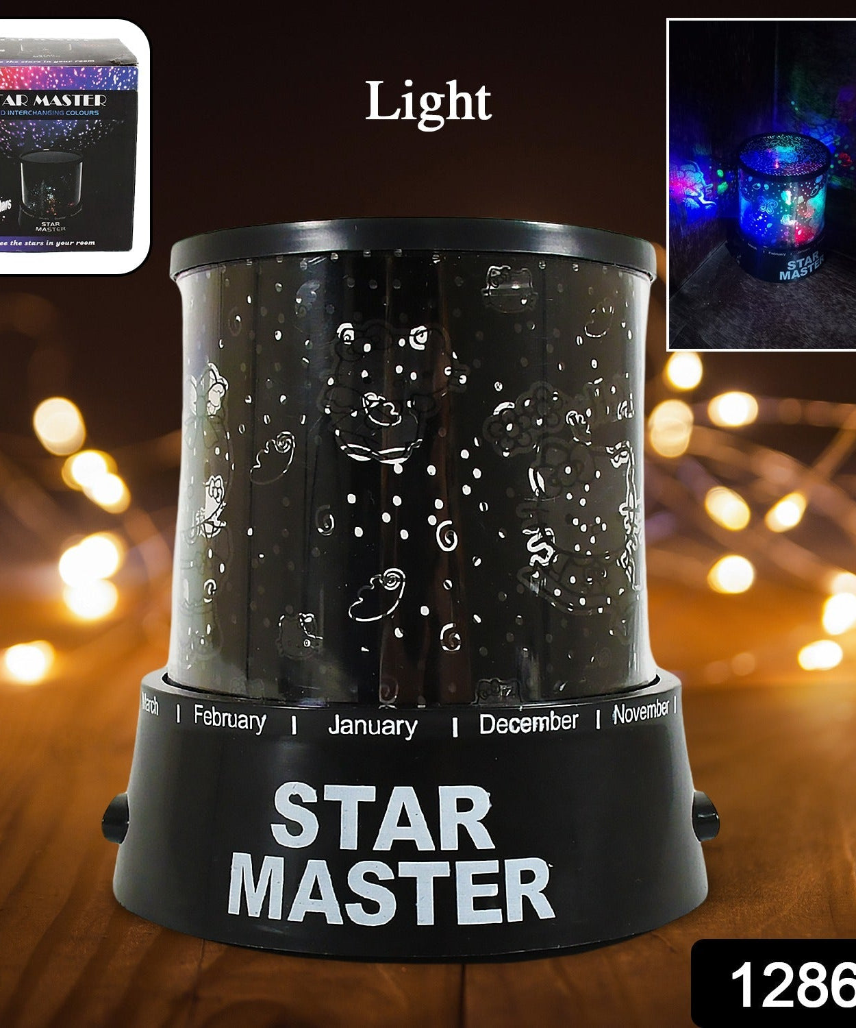 LED Projector Night Light Amazing Lamp, 3 Battery operated lamps, Rotation With the music Function, Master for Kids Bedroom Home Decoration Night Romantic Gift (Battery Not Included / 1 pc)