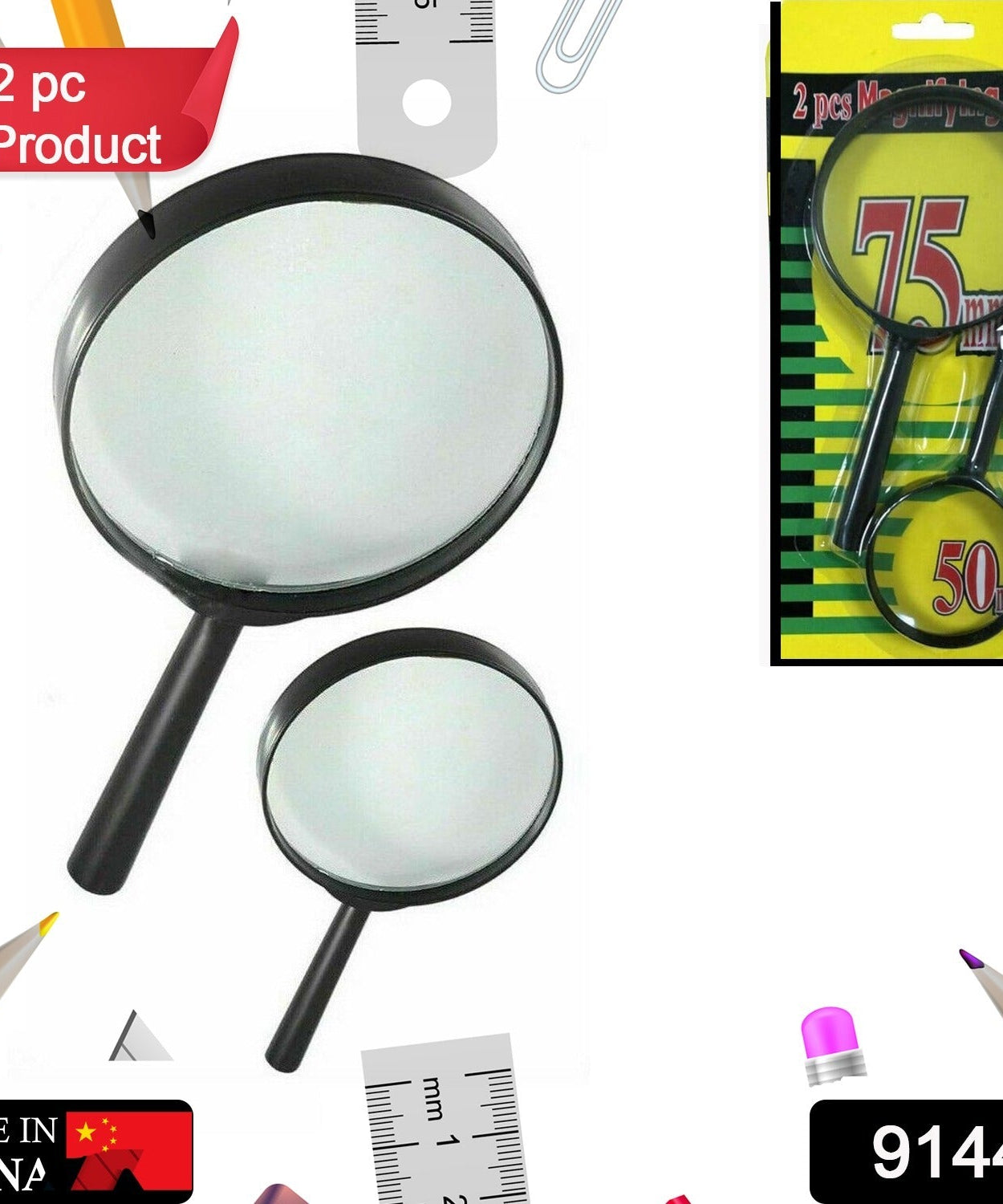 Real glass magnifier, breakage-proof design