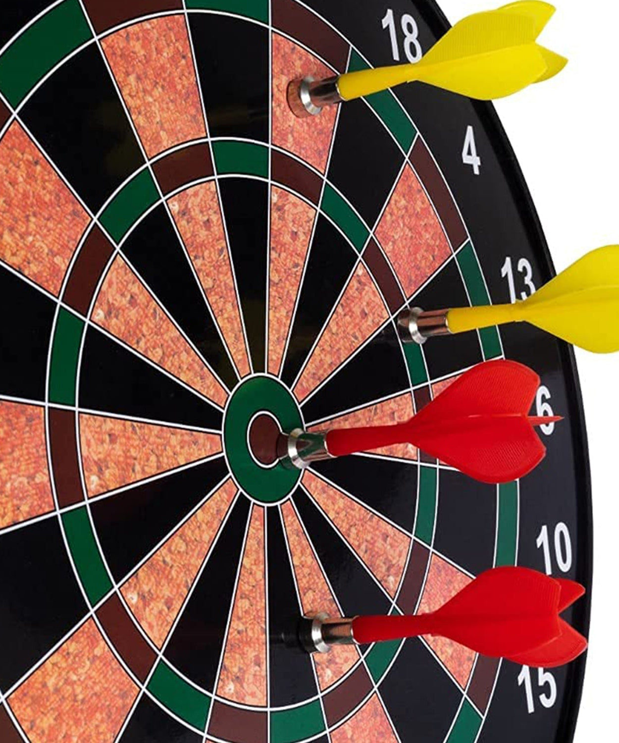 Portable magnetic dartboard with darts and easy scorekeeping