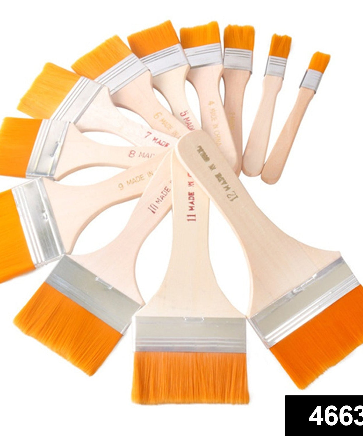 Artistic Flat Painting Brush - Set of 12