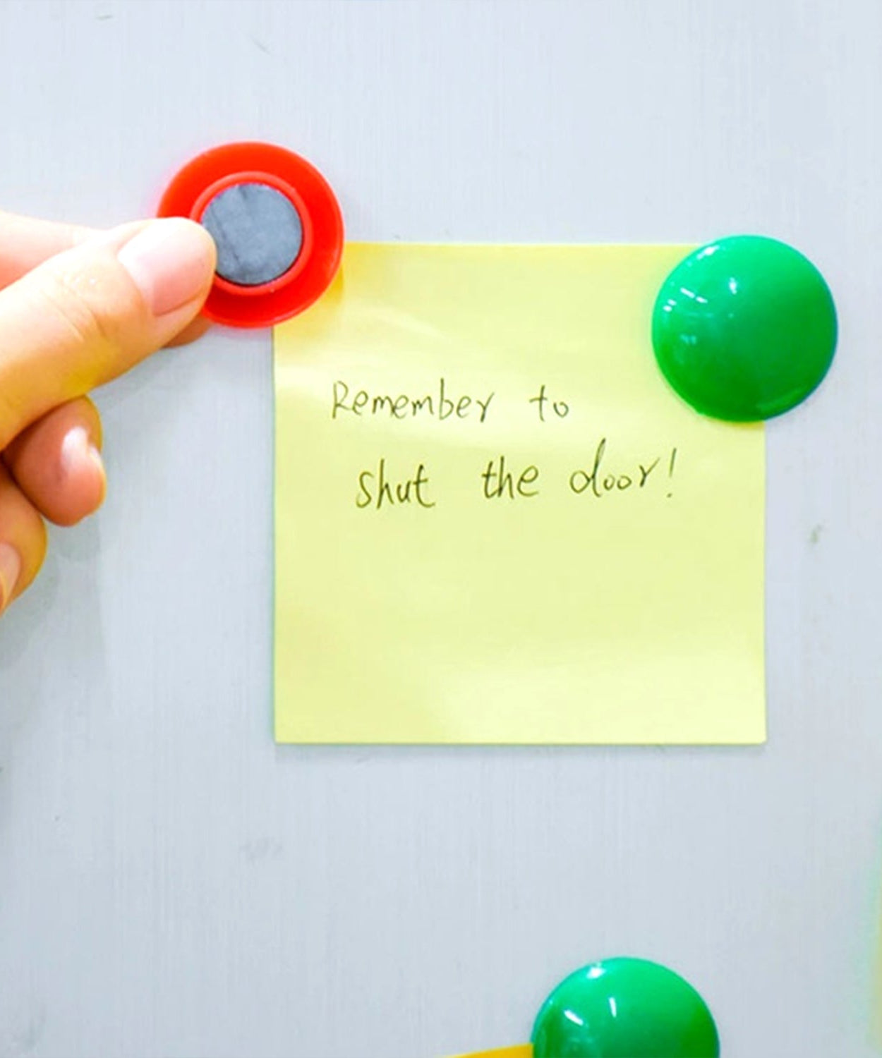 Magnets on board, various colors.