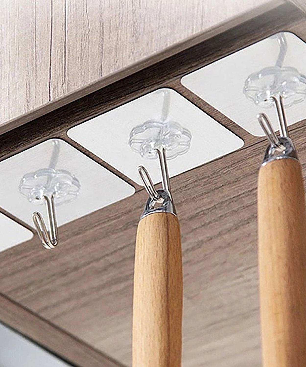 Strong small wall hooks with adhesive for home and kitchen use