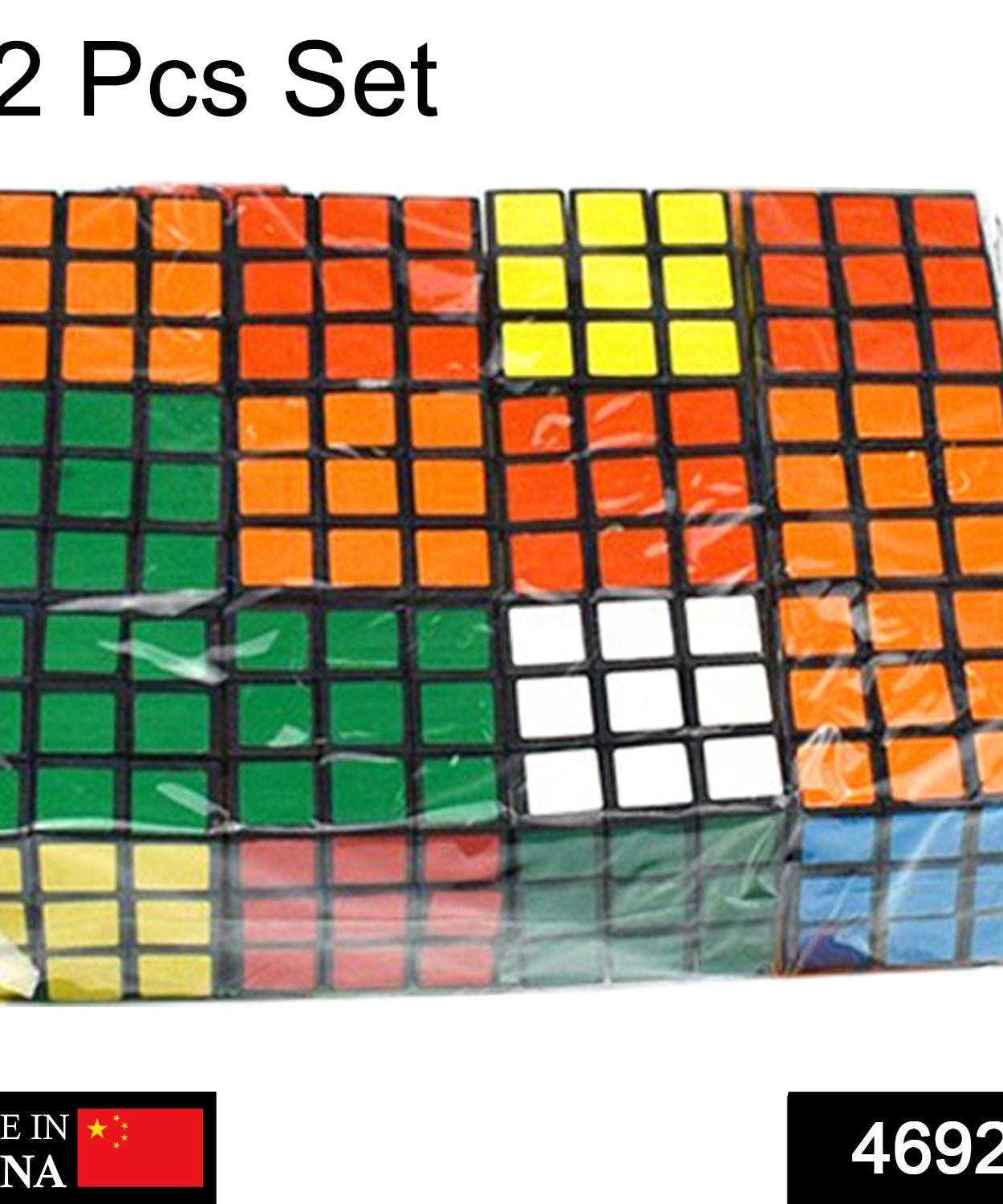 Pack of 12 high-speed multicolor cubes for puzzles and games