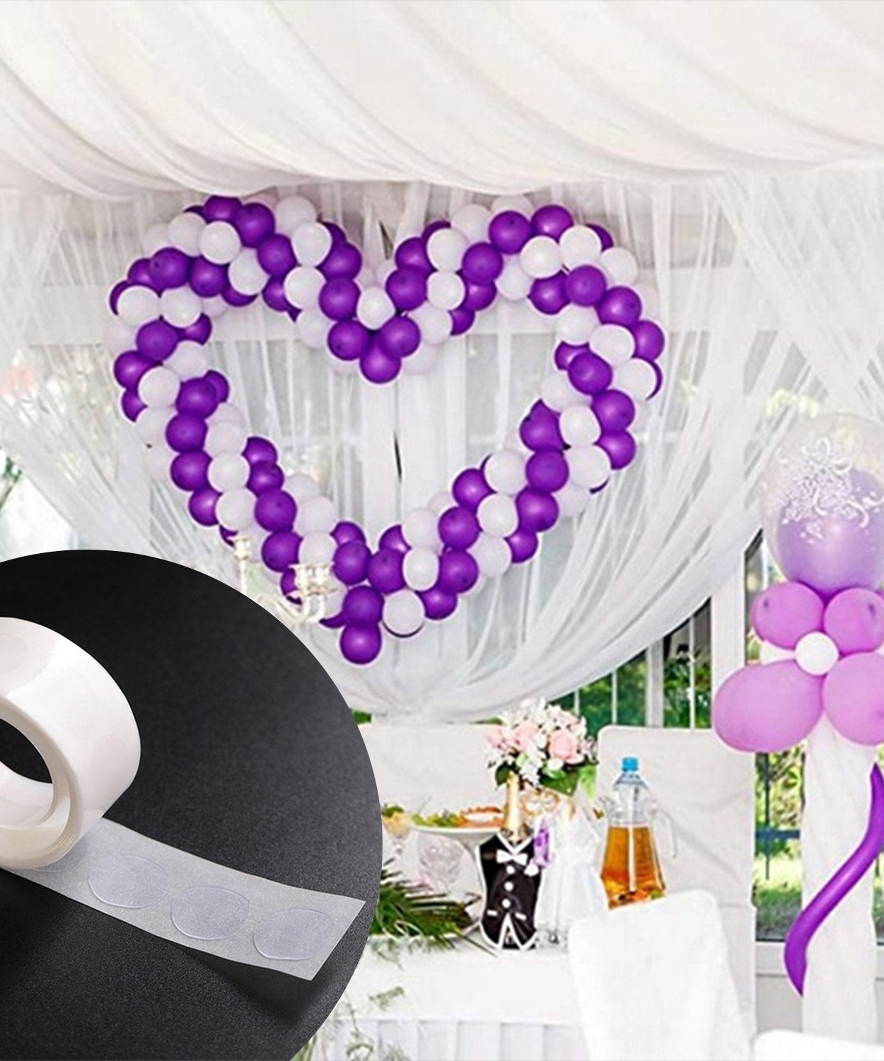 Glue dots roll for sticking decorations securely