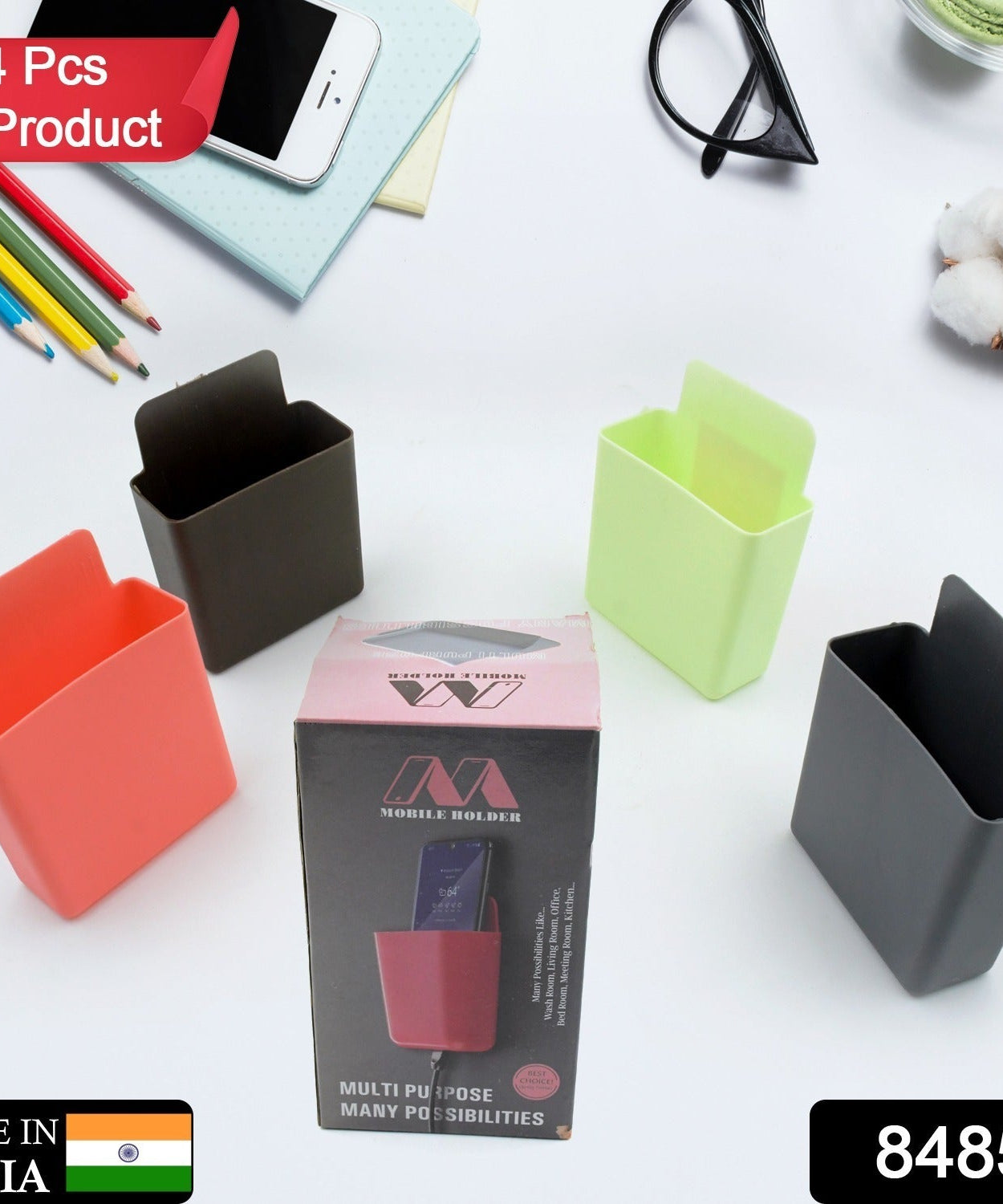 Plastic stand for organizing remote controls and mobiles