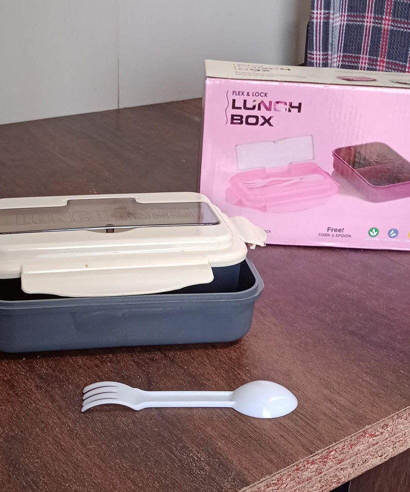 Lunch Box Flex Lock Plastic Liner Lunch Container, Portable Tableware Set for Kid Adult Student Children Keep Food Warm