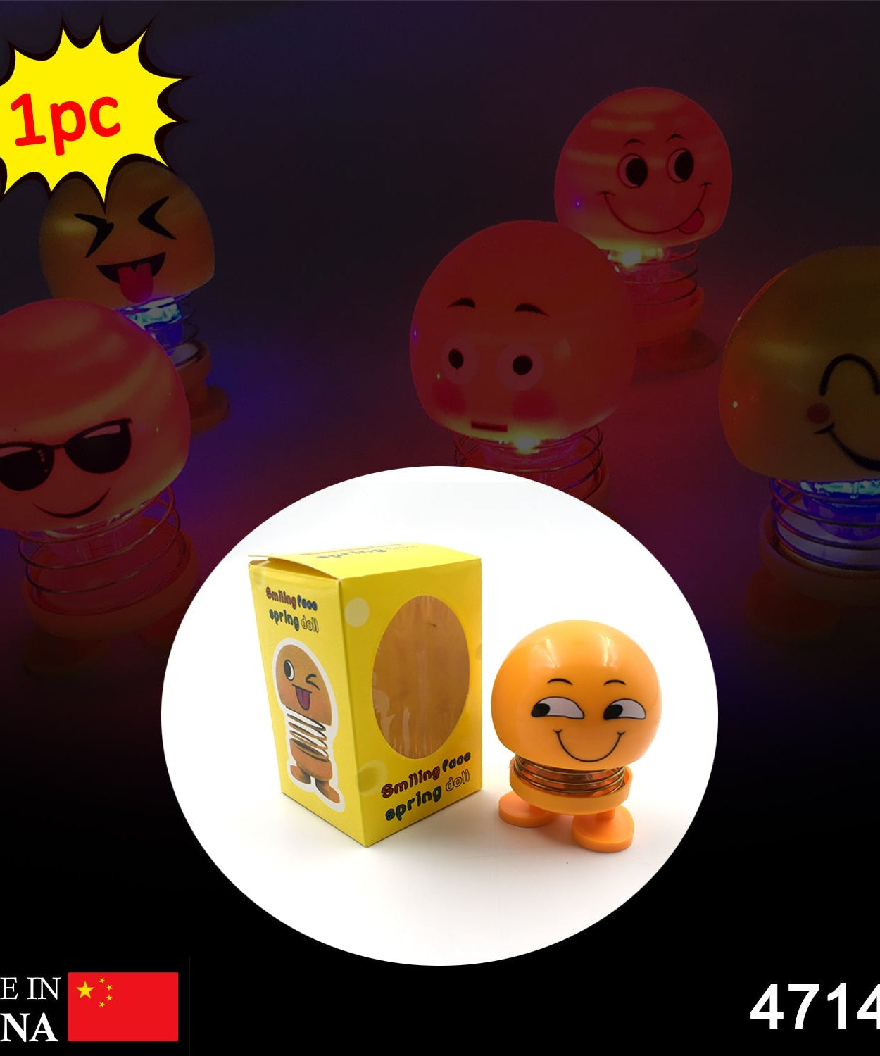 LED emoji doll for car dashboard.
