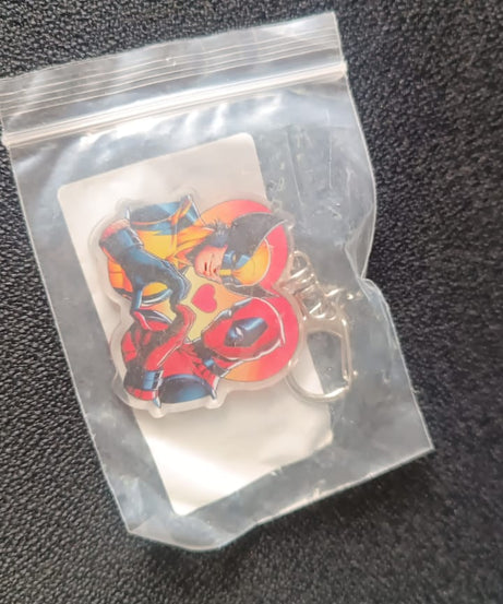 Stylish Acrylic Cartoon Character Keychain with Metal Clip (1 Pc)