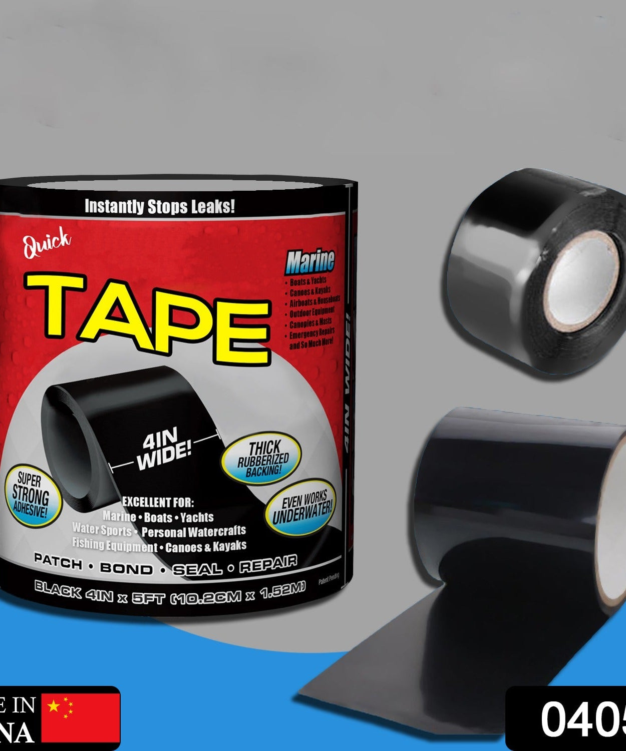 Durable adhesive tape for plumbing and outdoor applications.