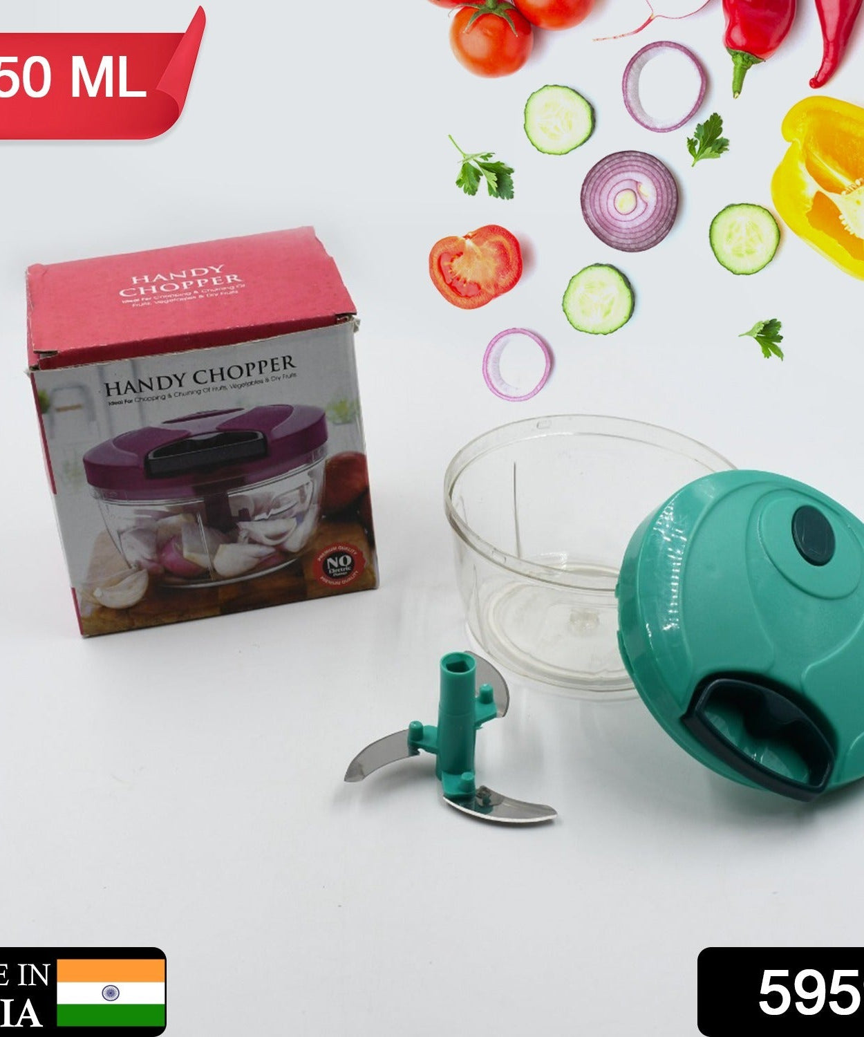 Handy Mini Plastic Vegetable Chopper Cutter, Onion Chopper Vegetables for Kitchen Accessories with 3 Blades