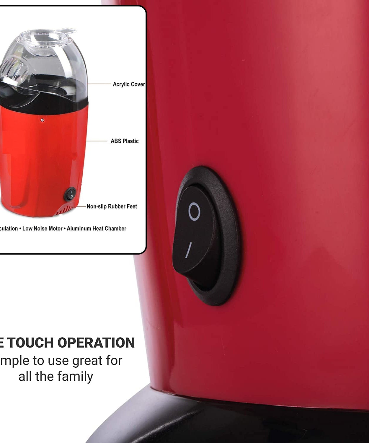 Hot air corn per with removable parts