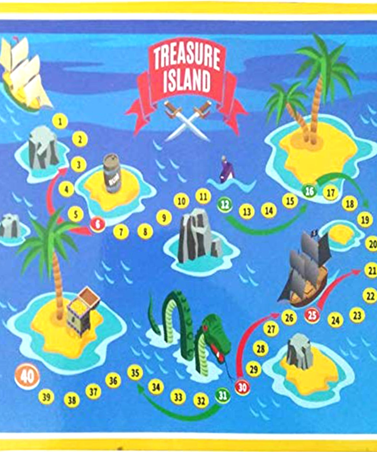 Game box with plastic money coins and board game components