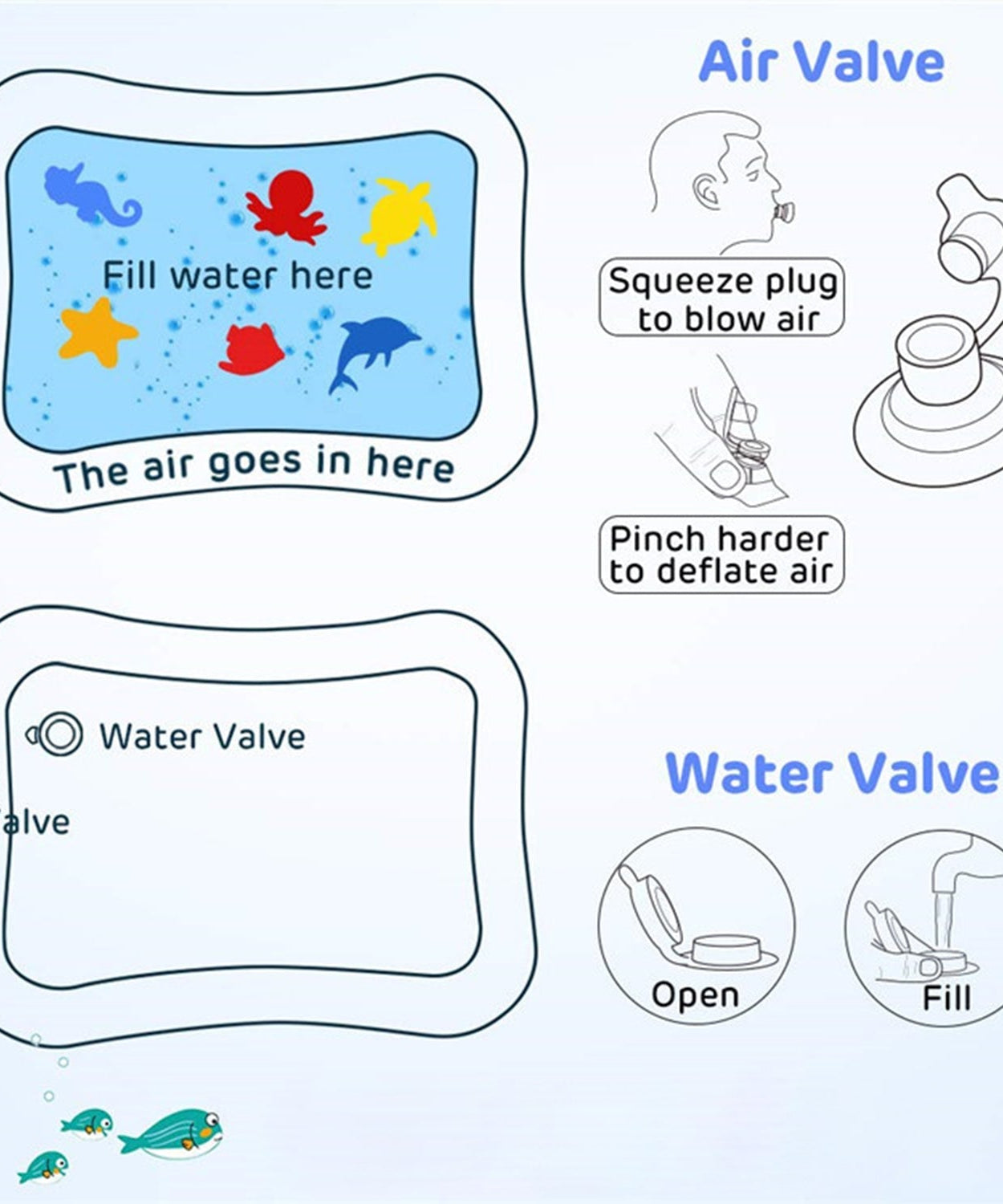 Inflatable play mat for babies