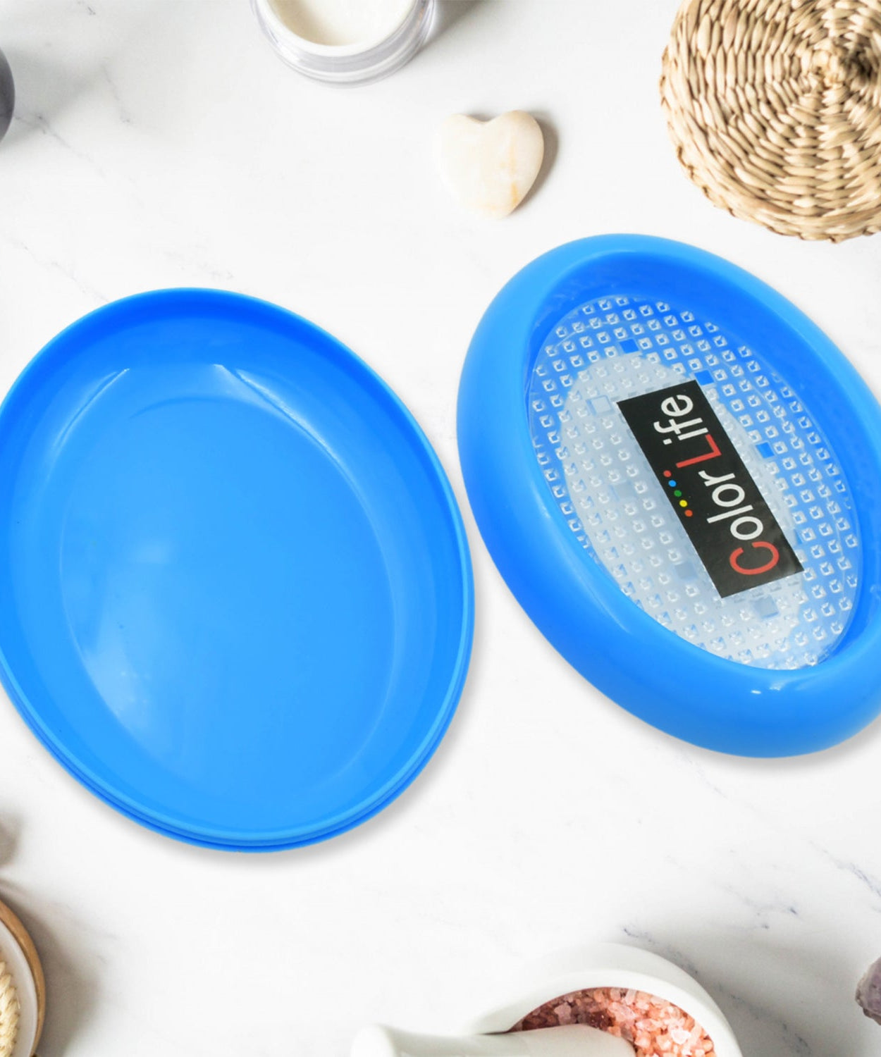 Bathroom Accessories Plastic Soap Case / Soap Dish / Soap Stand, Plastic Soap Case Soap Holder Soap Dish For Bathroom Kitchen Sink (Oval / Heart Shape Soap case / 1 pc )