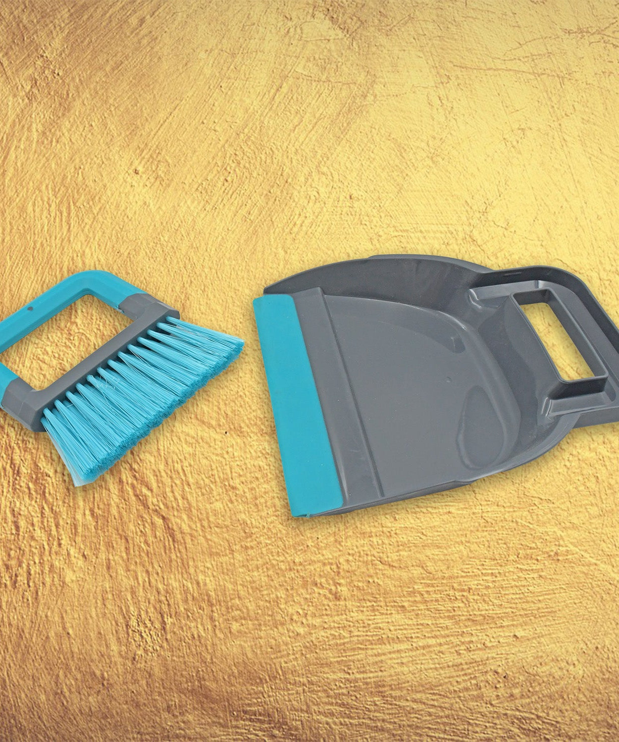 Plastic broom brush and dustpan for quick clean-ups