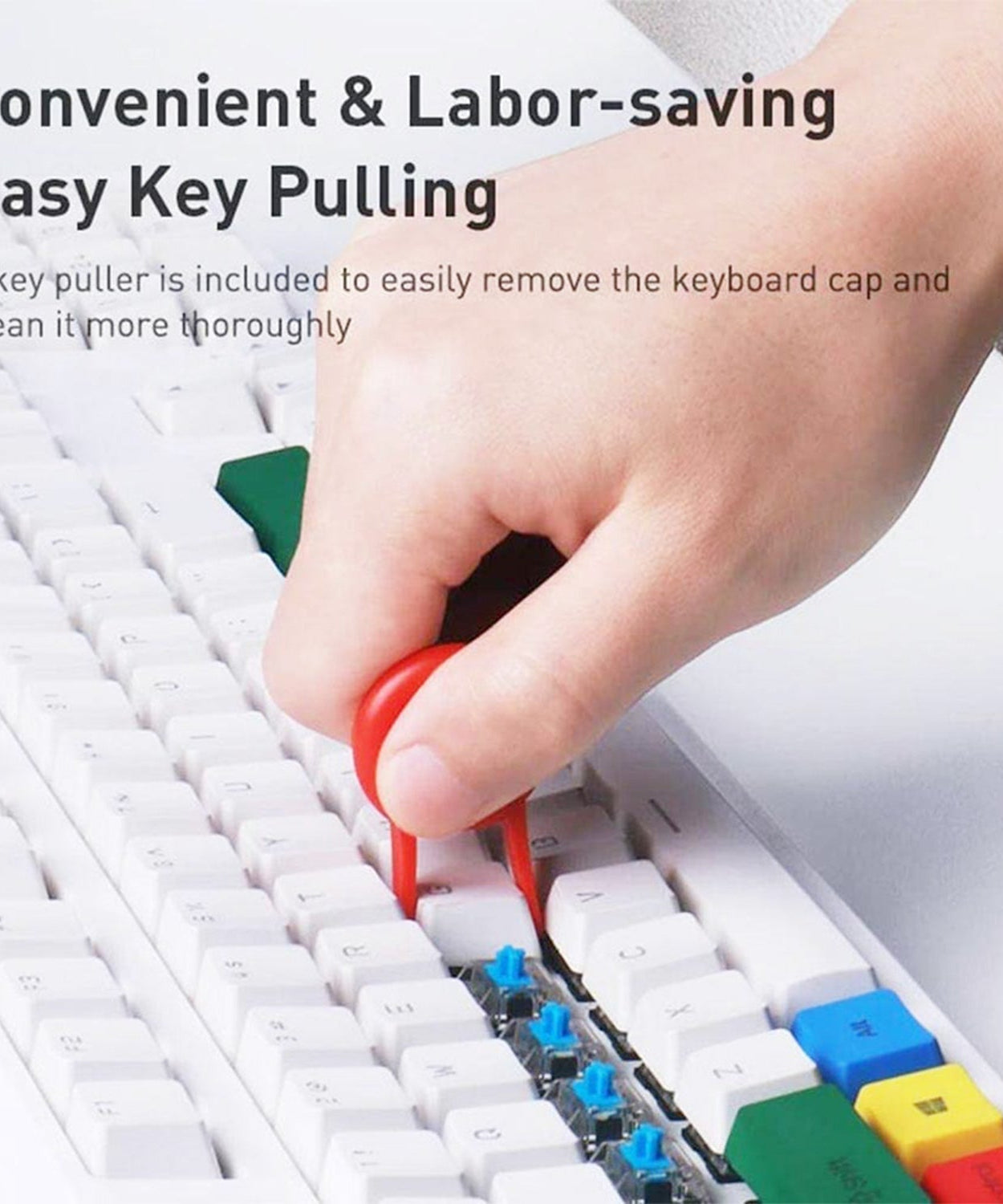 Multi-function brush for computer cleaning with keycap puller and duster