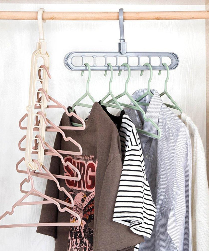 9 Hole Plastic Hanger Hanging hook Indoor Wardrobe Clothes Organization Storage Balcony Windowsill Suit Racks