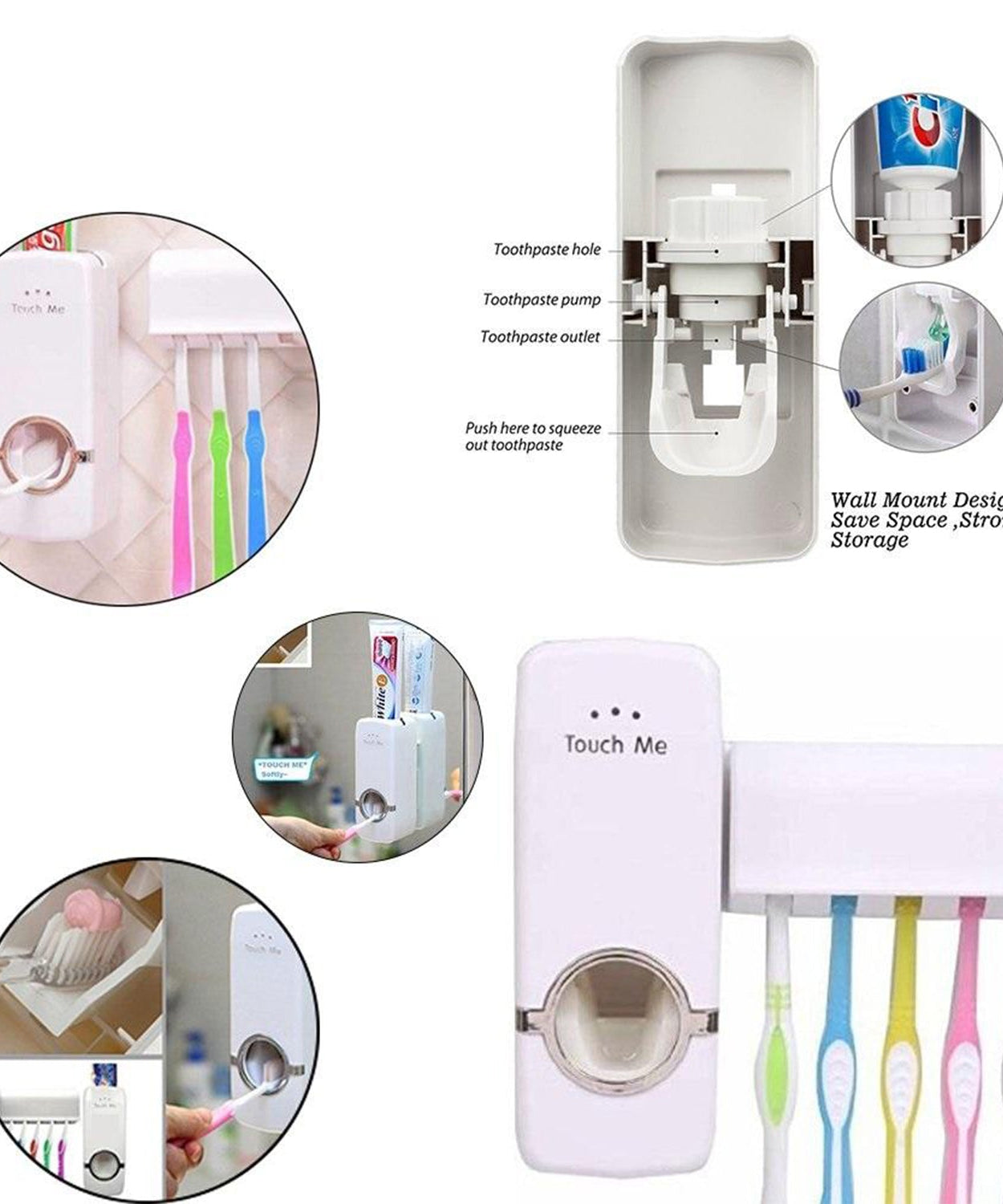 Toothpaste Dispenser & Tooth Brush Holder