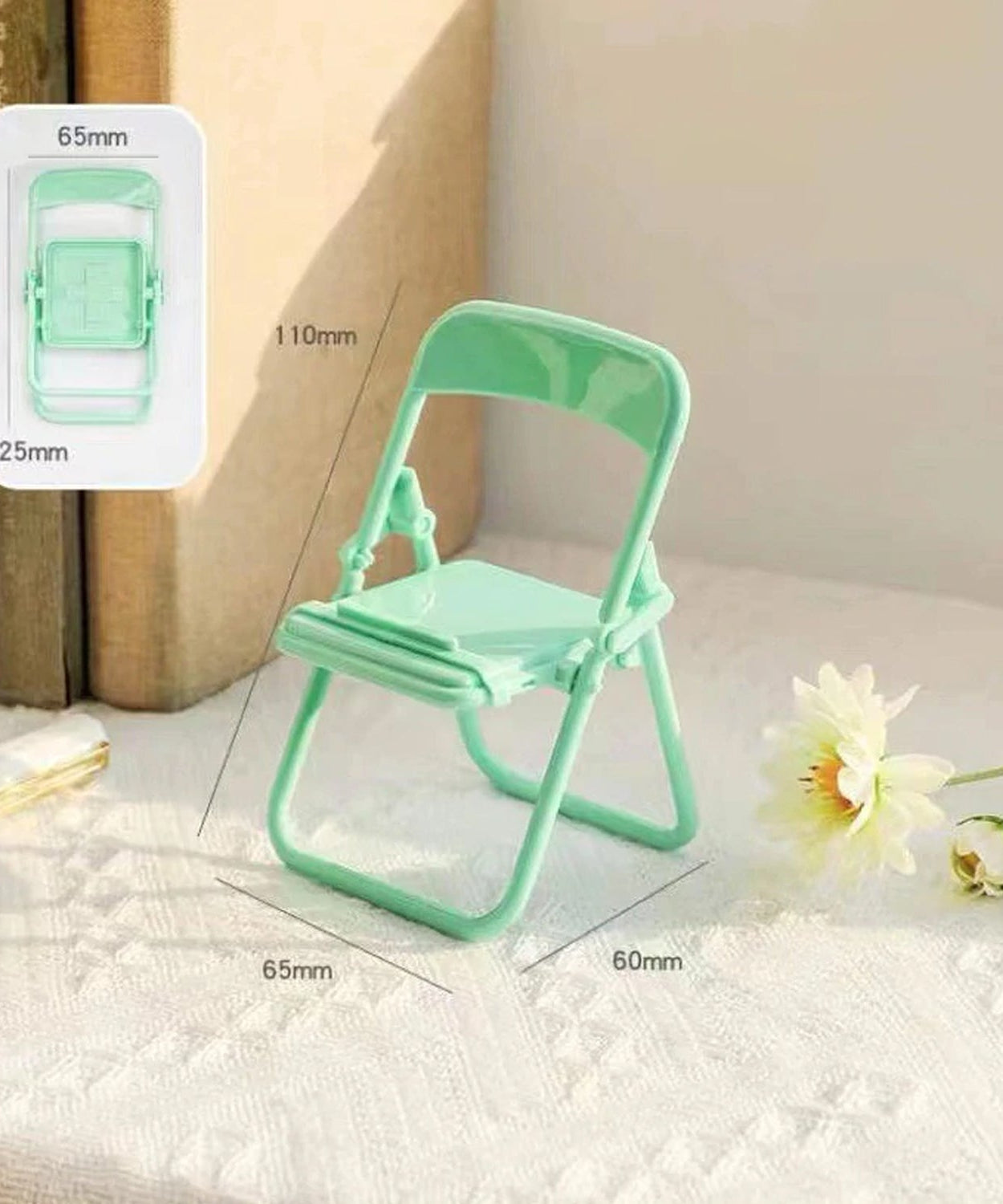 Chair-style mobile phone stand