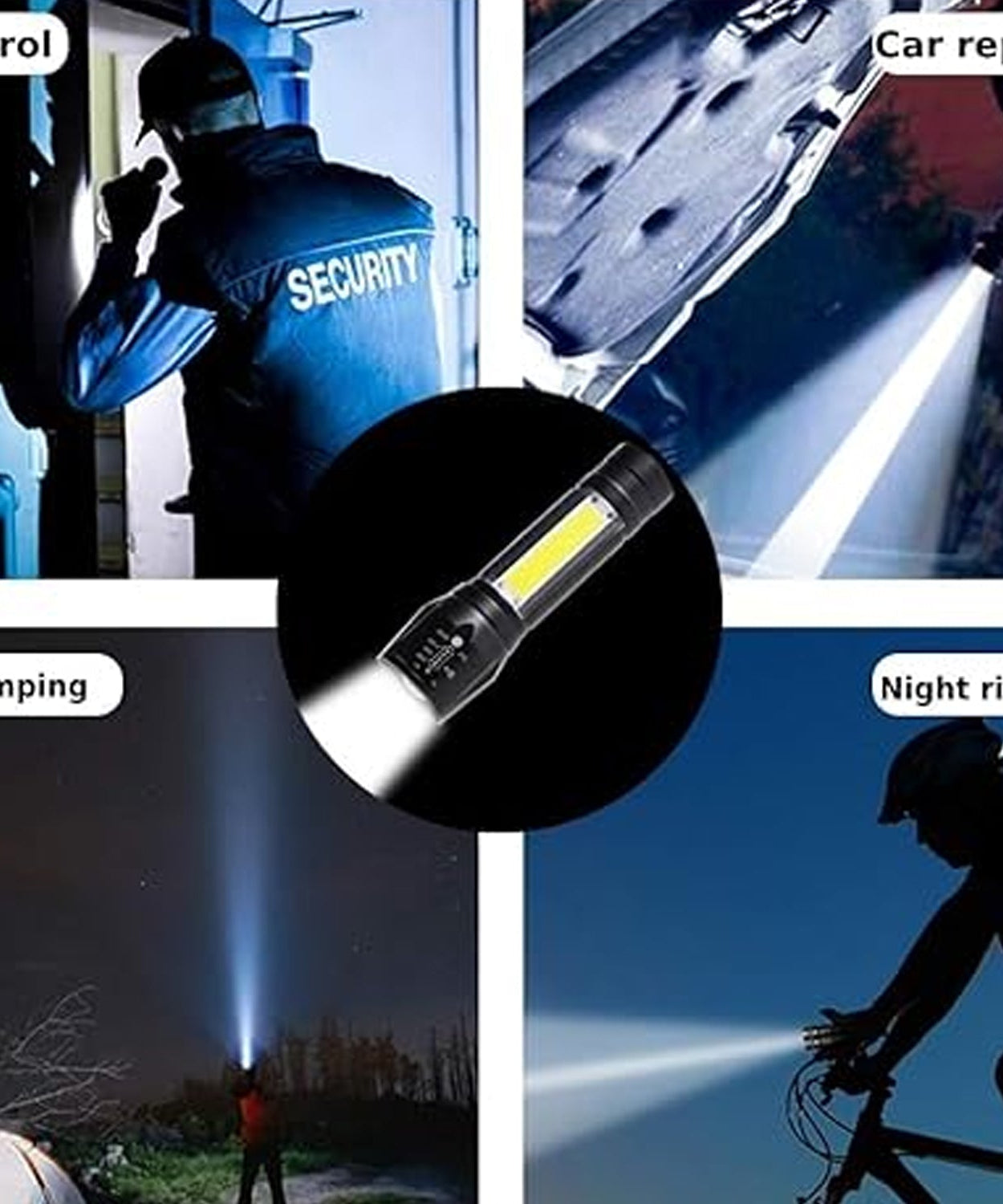 LED USB Rechargeable Mini Flashlight – Ultra-Bright Zoom & COB Side Lantern, Tactical Emergency Light