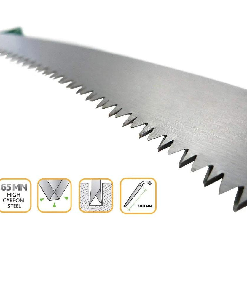 Sharpened steel saw with plastic cover