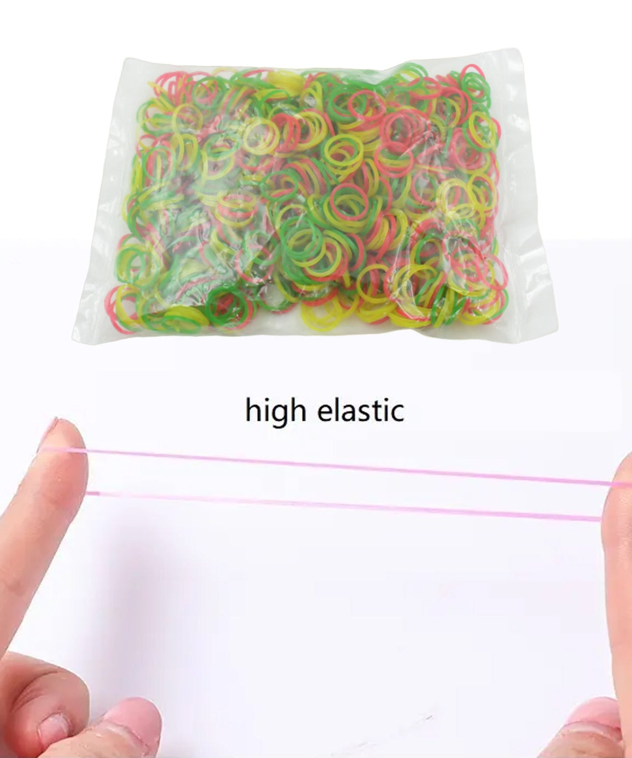 Multicolor Rubber Bands (Elastic & Reusable, Office & Home / 0.5 Inch 100GM), Hair accessories