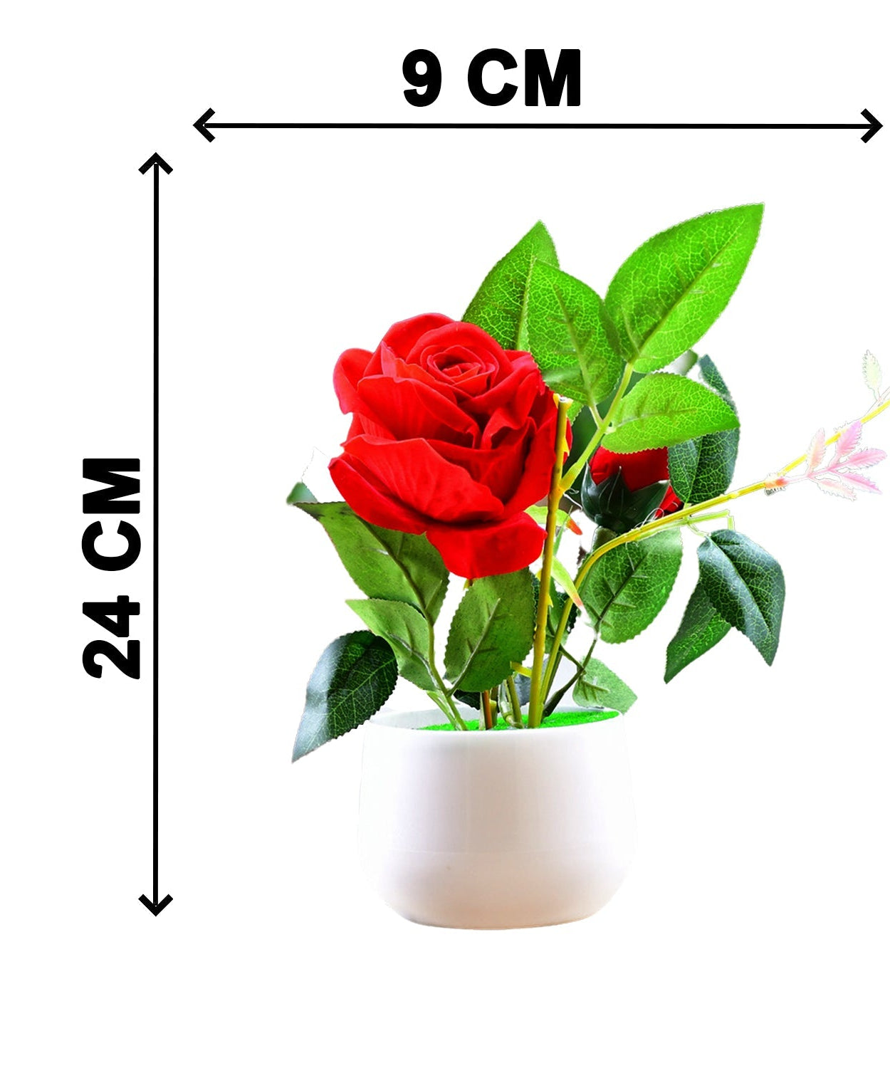 Artificial rose in pot for stylish home decor