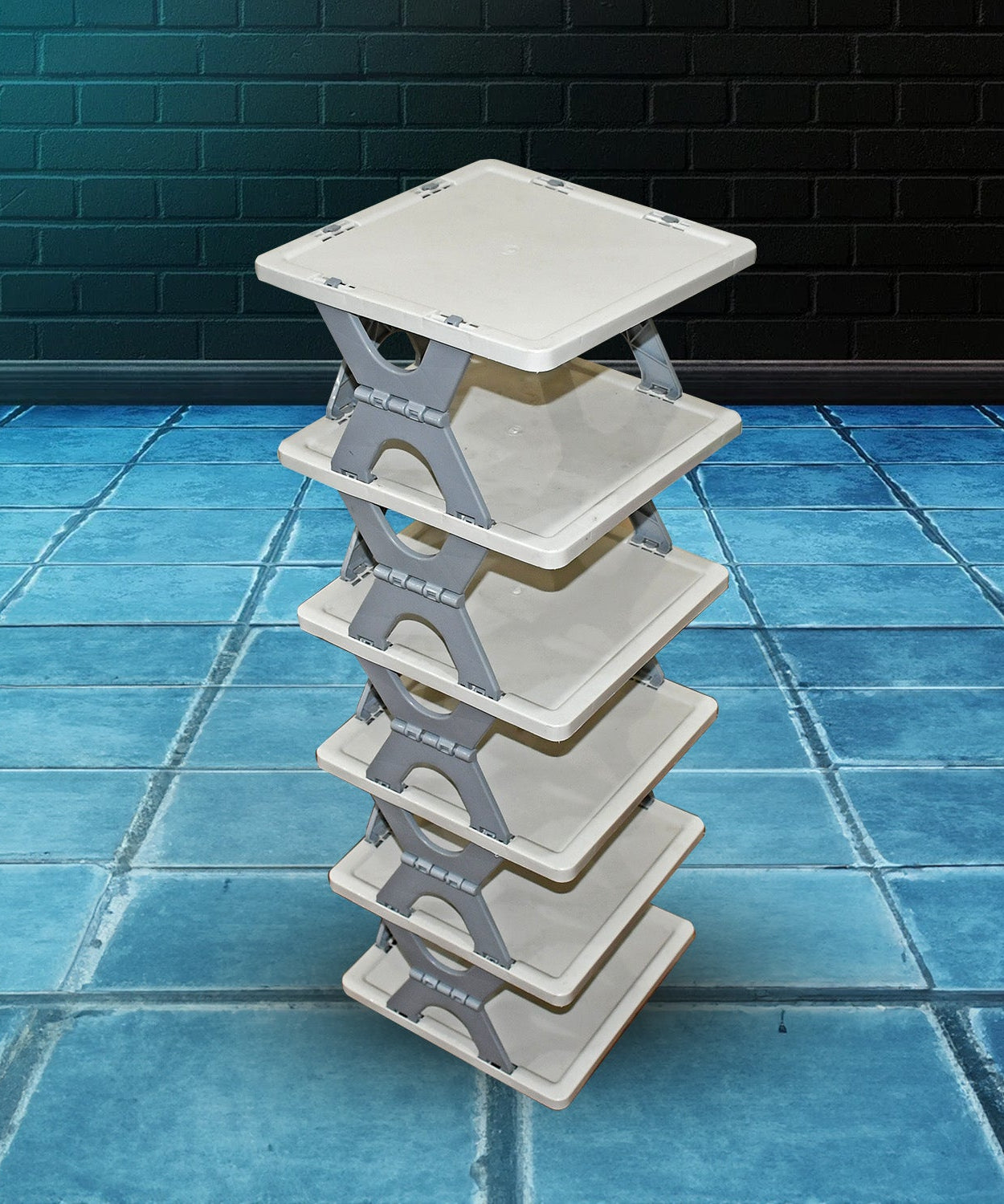 Foldable Shoe Rack (1 Pc, 6 Layers): Space-Saving, Entryway Storage