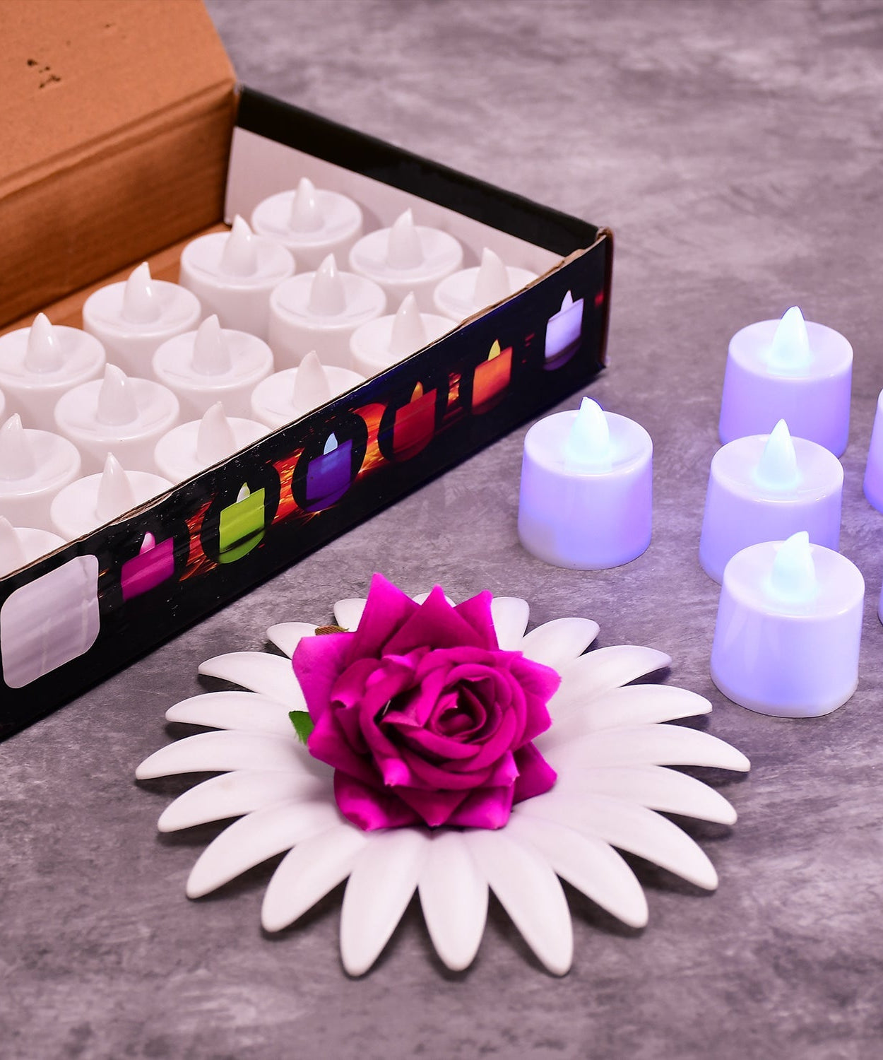 Pink LED flameless tealights