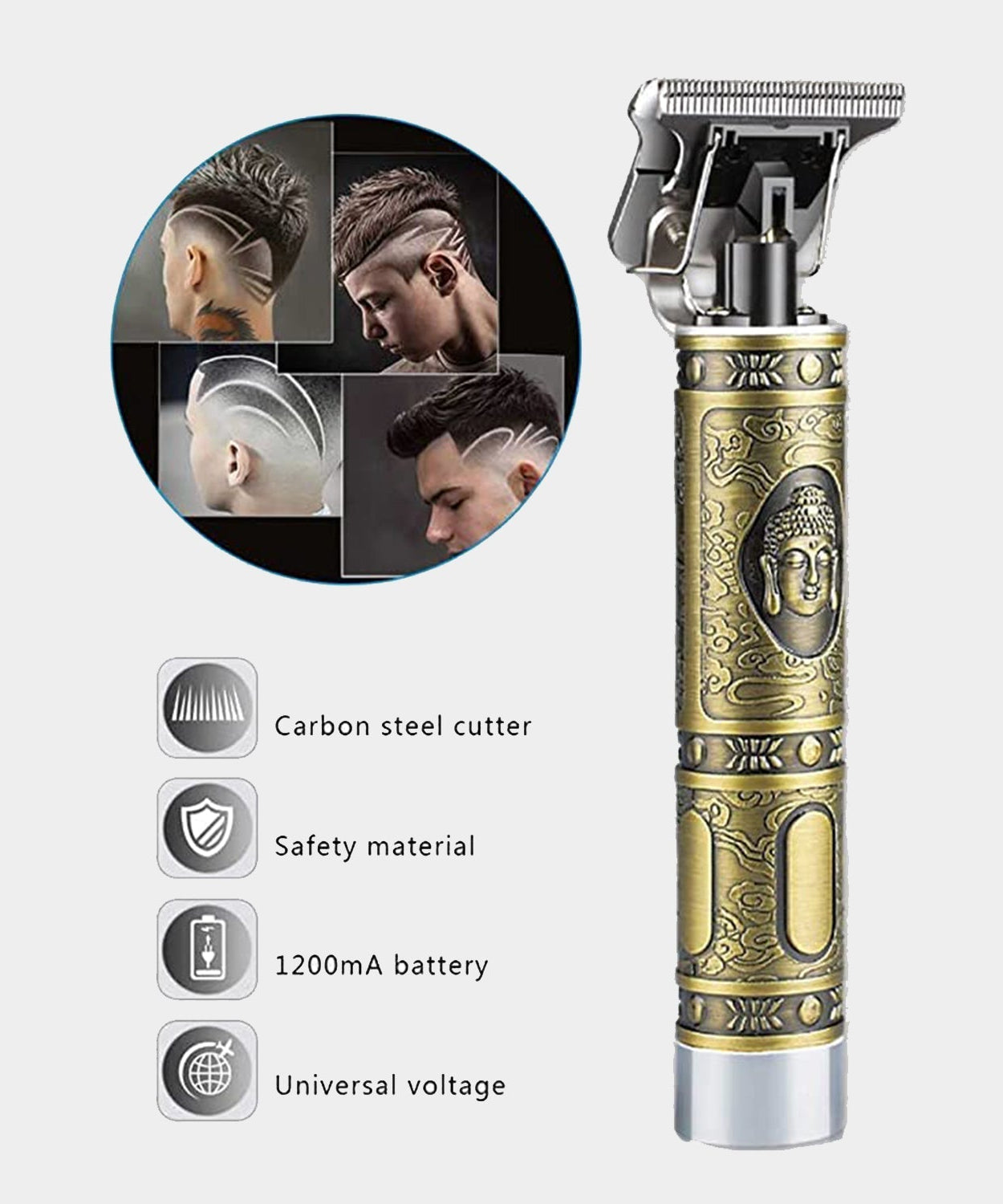Hair trimmer with ergonomic design and adjustable blades
