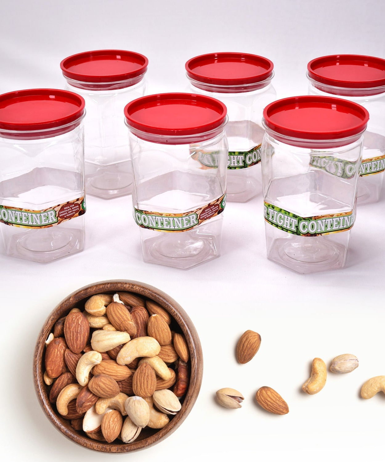 Modular containers with airtight lids.