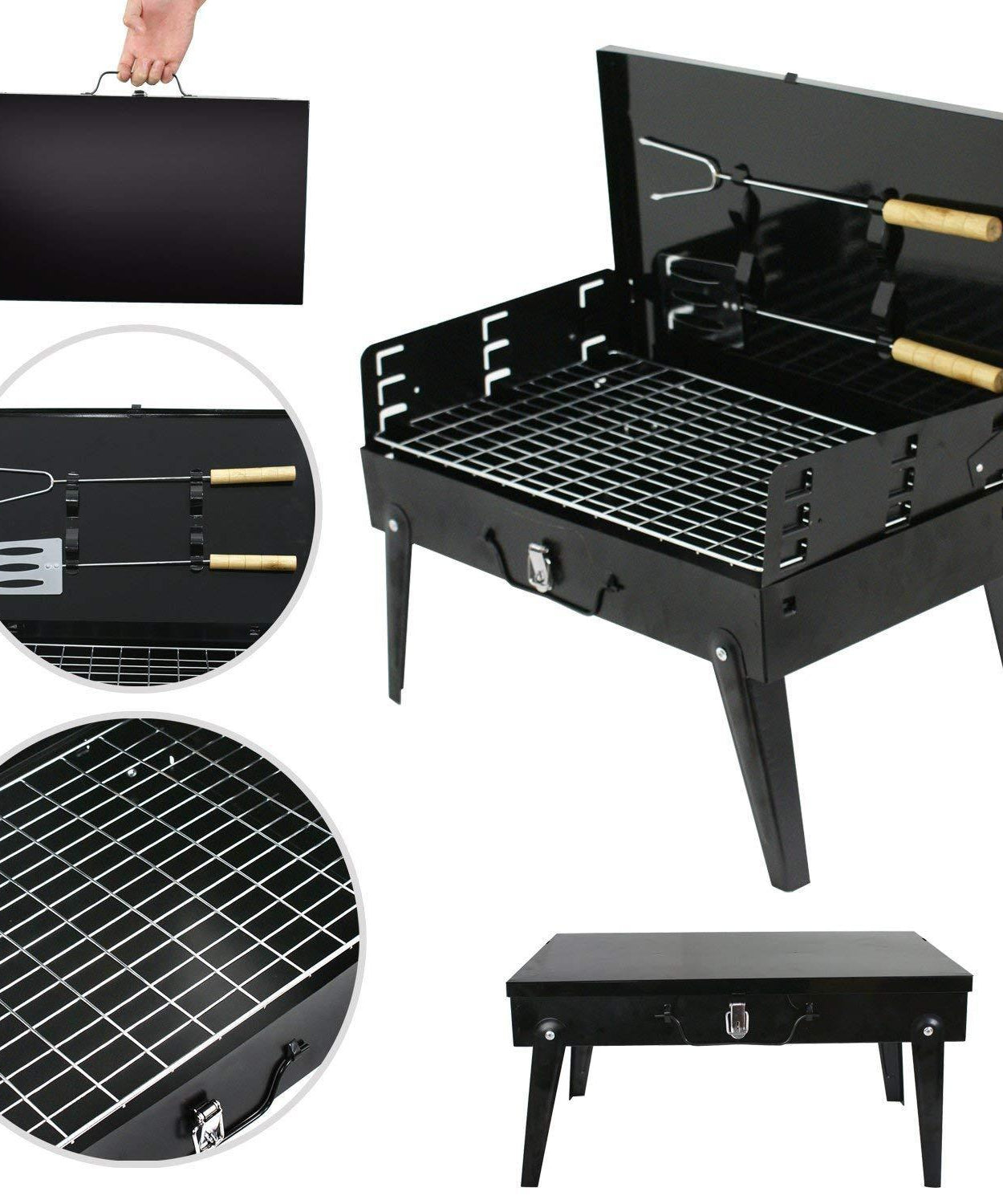 Briefcase style barbecue toaster, medium size