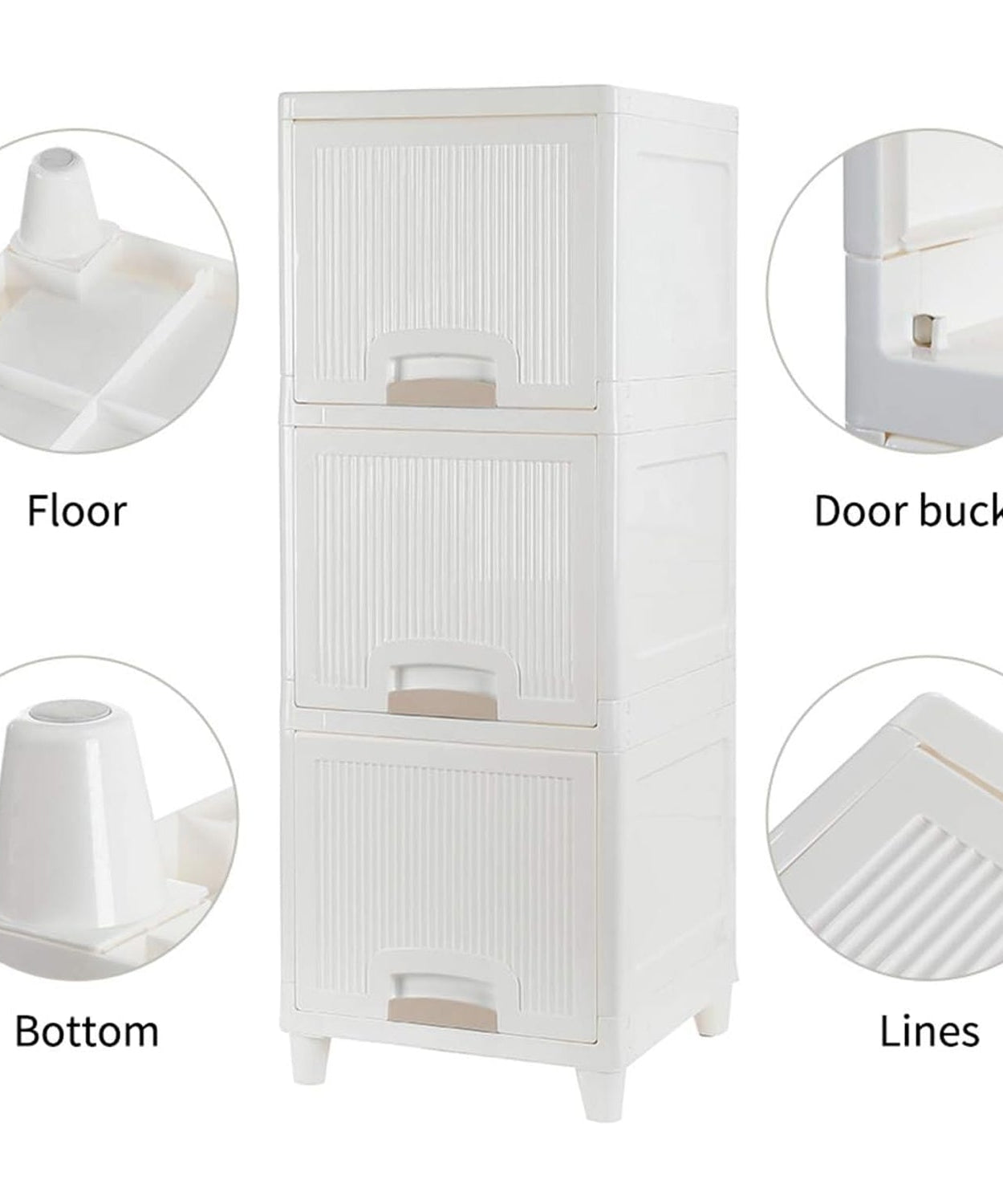 Multipurpose Storage Cabinet, Storage Solutions plastic drawers || Multi Layer Wardrobe Storage Drawers || Foldable Multipurpose Drawer Units For Kitchen, Bathroom, Bedroom, Cloth (3 Layer)