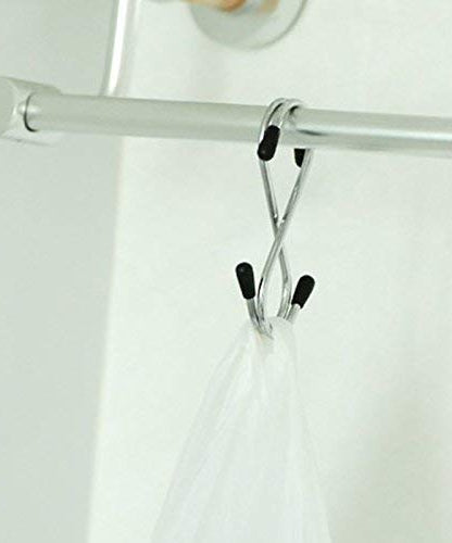 Set of five heavy-duty stainless steel S-shaped hooks for versatile use.