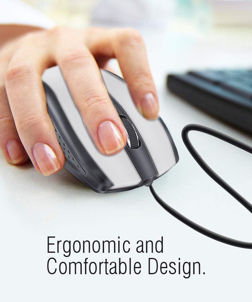 Laptop and desktop wired mouse, fast response, silver color