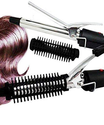 Sleek black curling iron with barrel for easy styling.