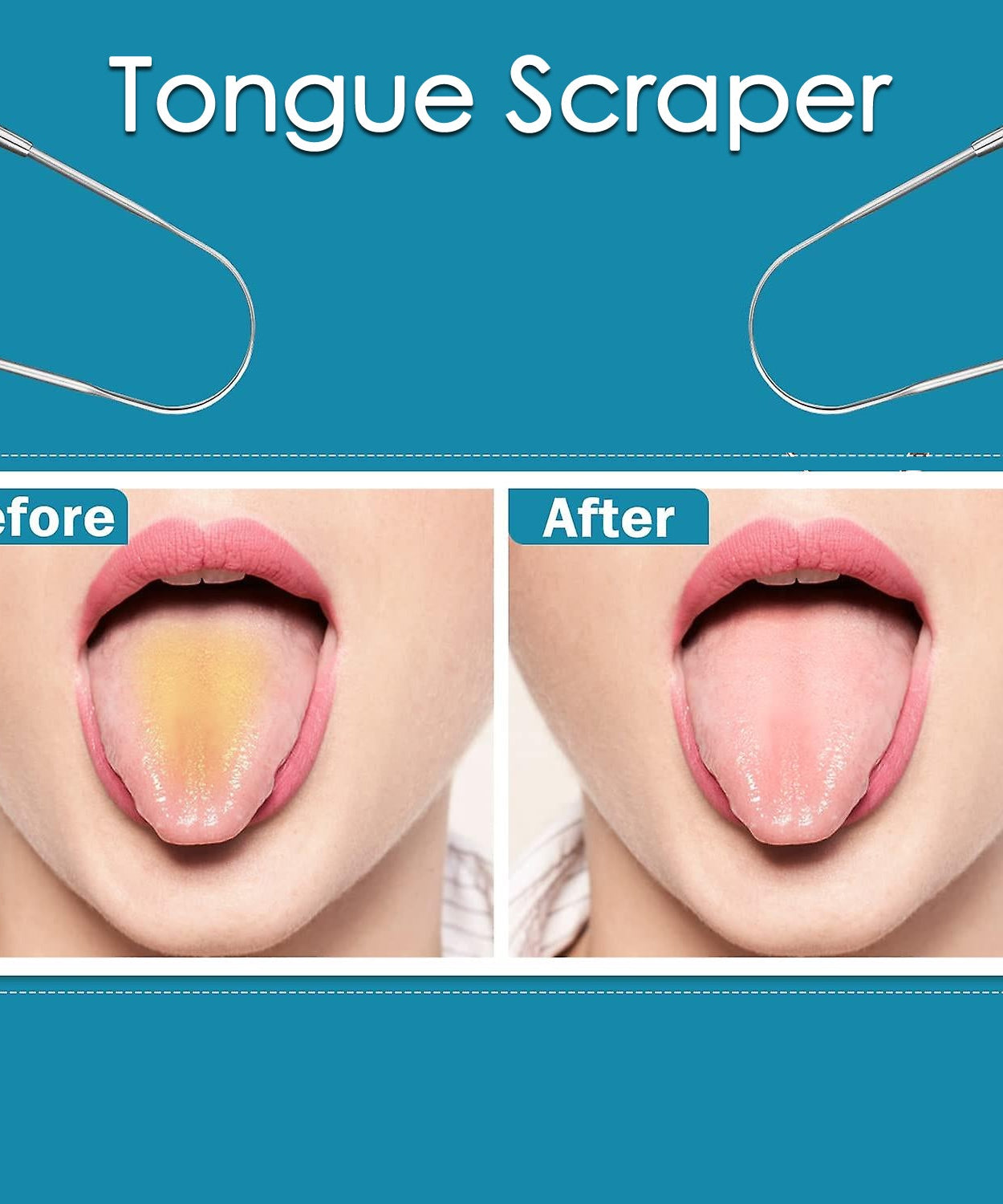 Tongue Cleaner For Kids & Adults | Tongue Scraper For Bad Breath, Maintain Oral Hygiene for Daily Use | for Fresh Breath & Bacteria Removal | Improved Taste (Steel, Copper, Tongue Cleaner / 1 Pc)