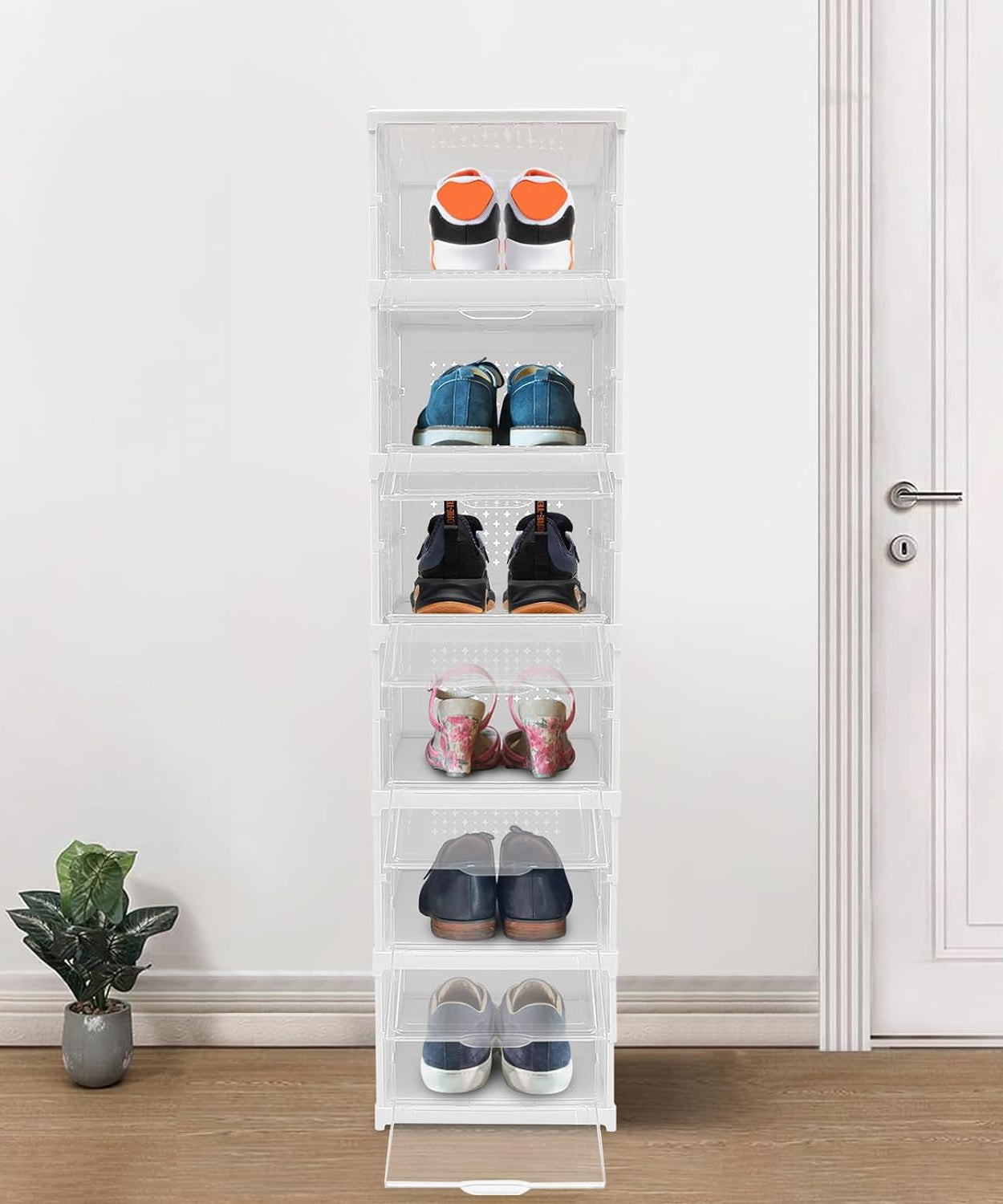 6-Layer Stackable Foldable Storage Organizer Cart for Clothes, Kitchen, Closet & Bathroom