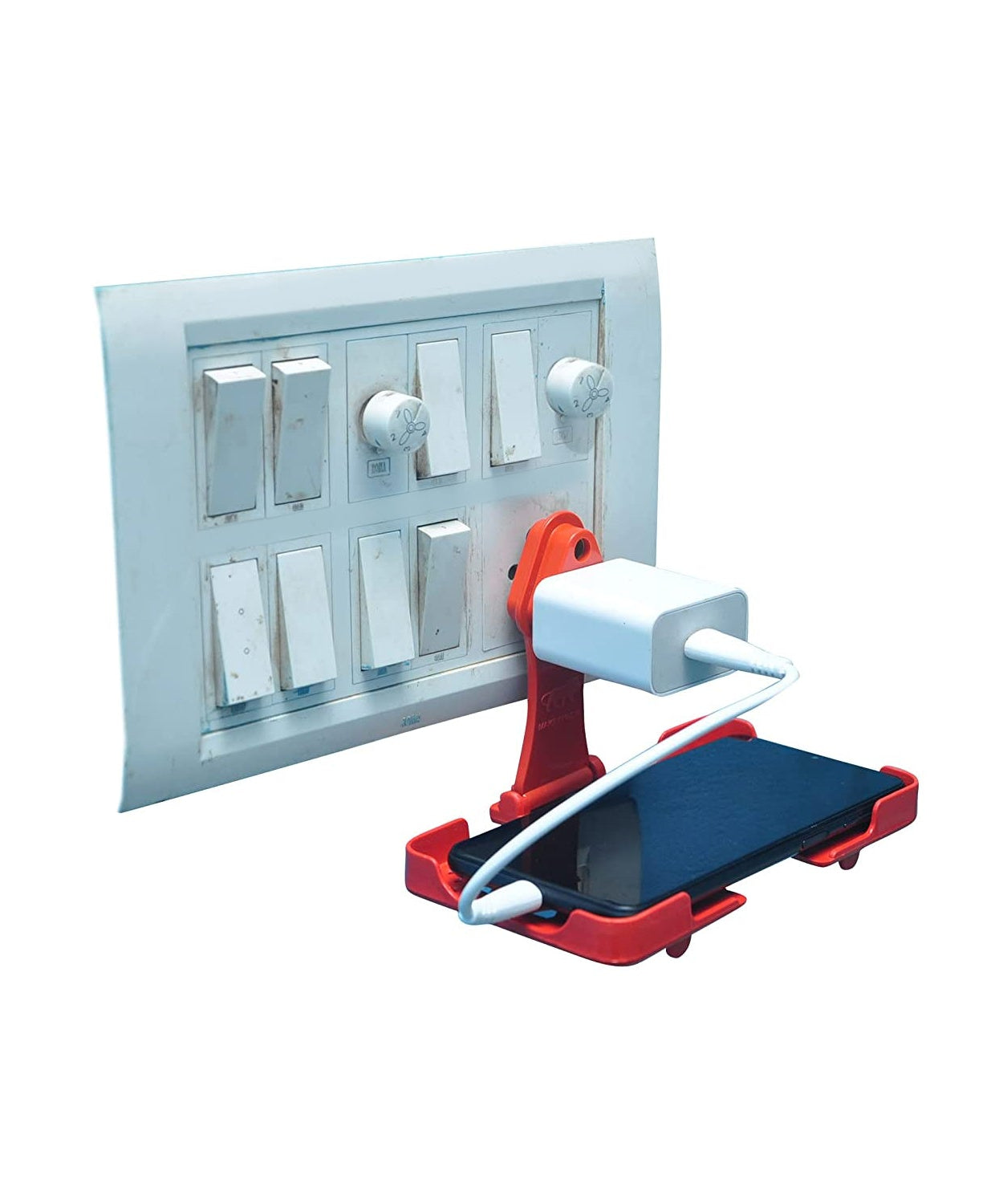 Wall holder stand for easy mobile charging.