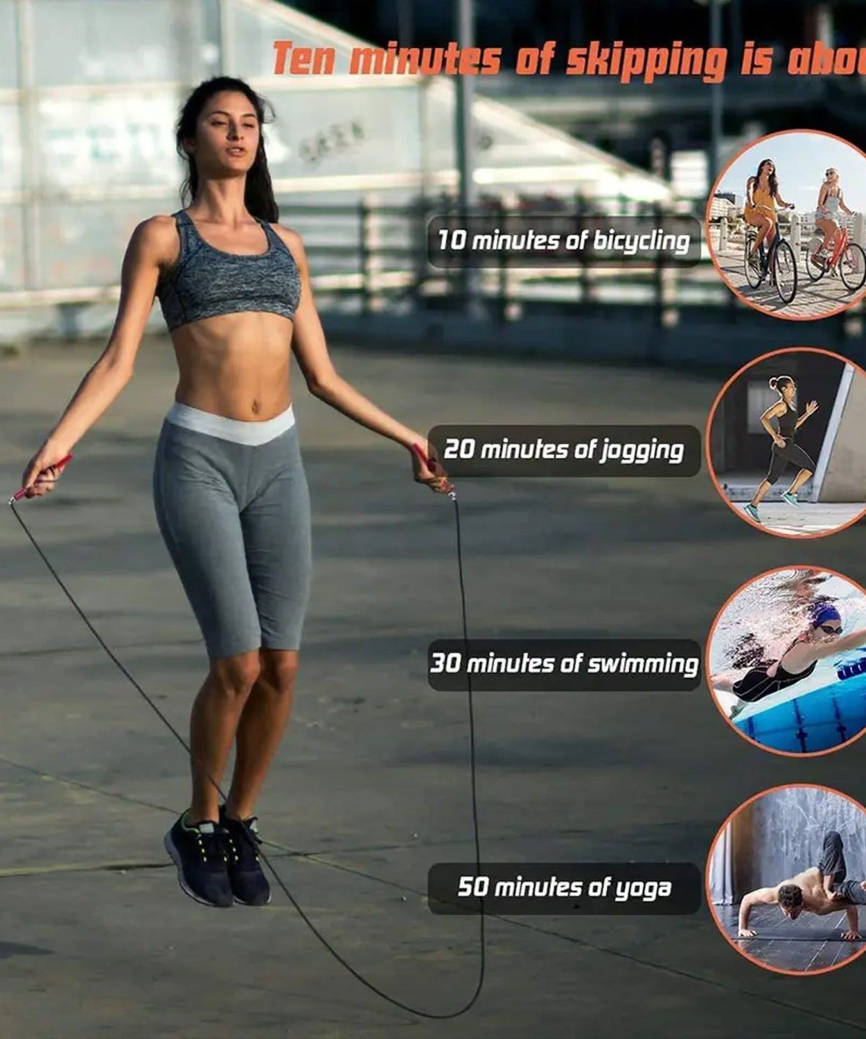 Durable jump rope for weight loss and exercise.