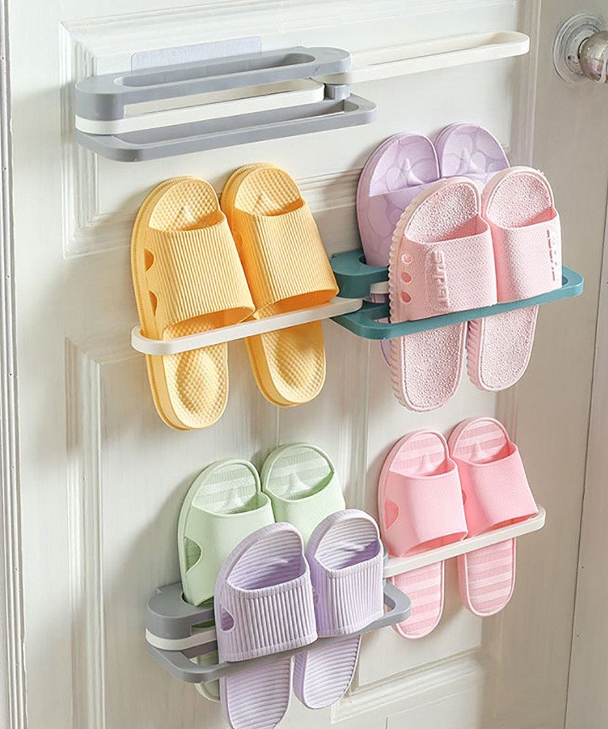 Multifunction Folding Slippers / Shoes Hanger Organizer Rack
