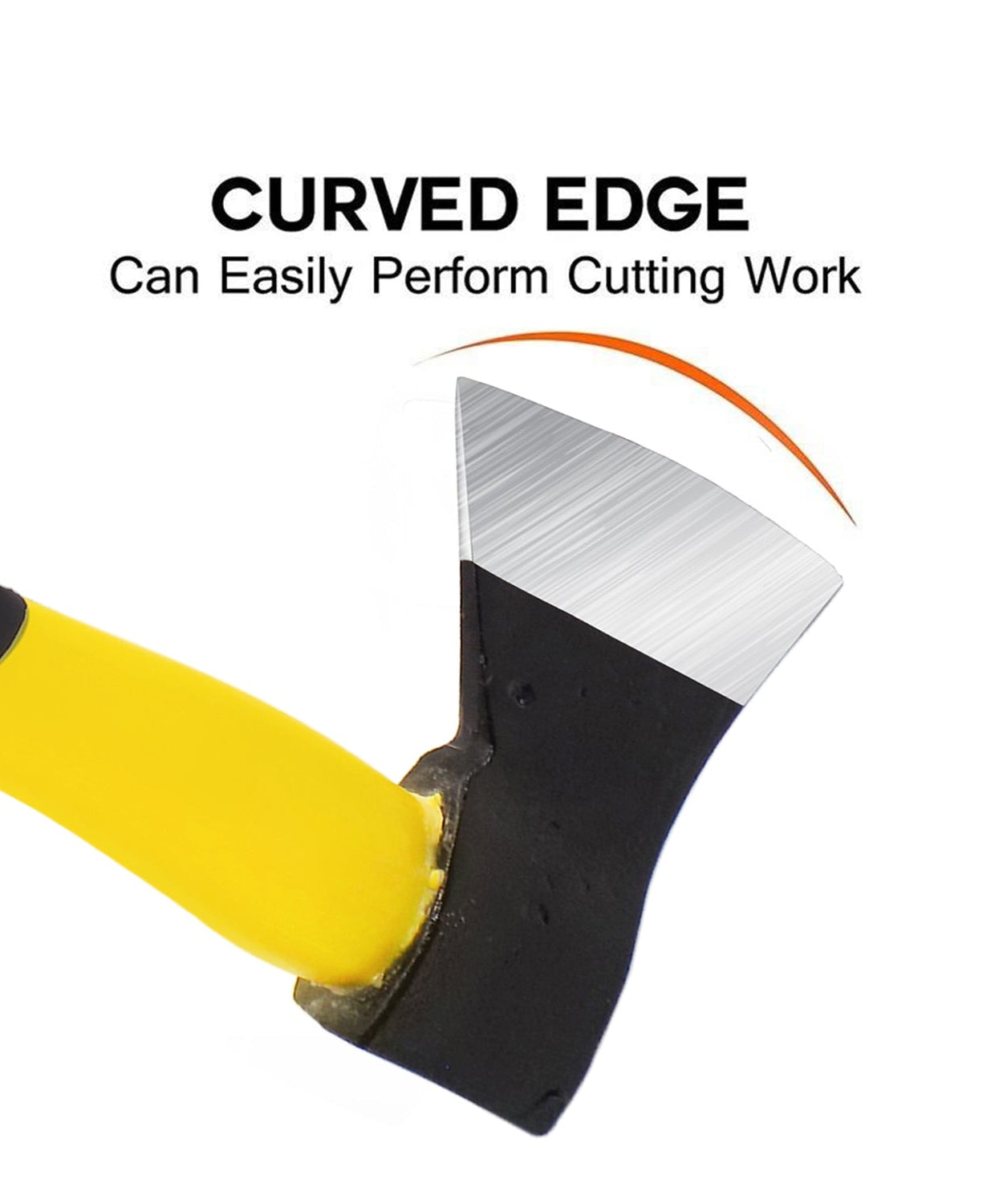 Durable hatchet axe with rubberized grip.