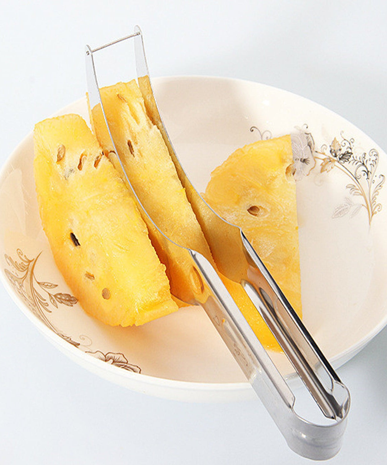 Versatile stainless steel kitchen slicer.