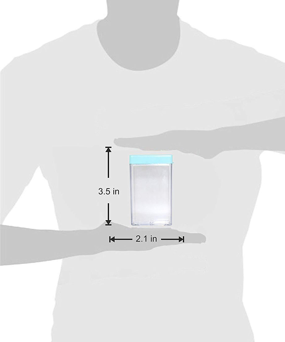 Multicoloured plastic spice jars displayed together