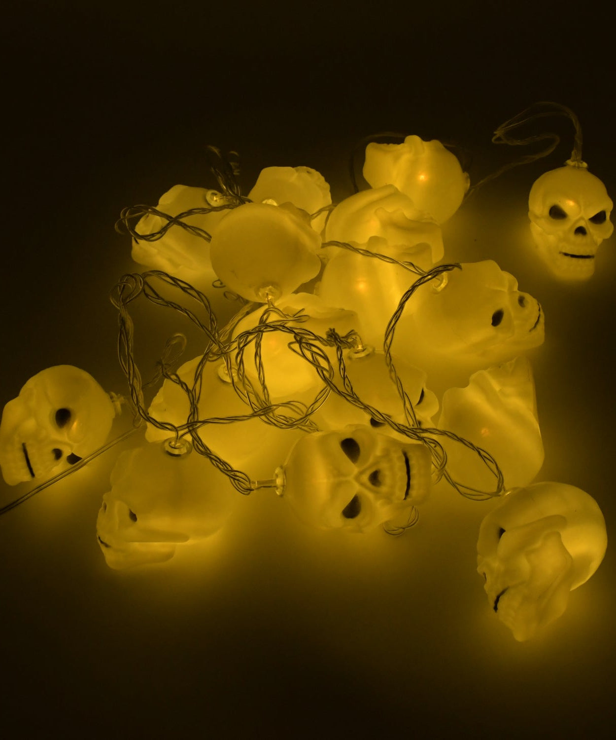 Halloween Decoration Outdoor Indoor Skeleton Head Skulls String Light Set Blow Mold, Decoration Lights Fairy Lights Led Garlands Halloween Decor Garland Decor Wreath Pumpkin