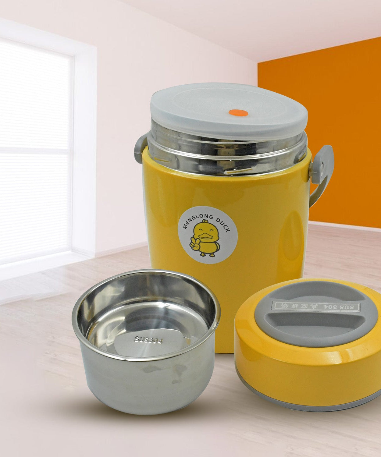 HEAVY LEAK-PROOF STAINLESS STEEL LUNCH BOX/ TIFFIN BOX, 2 COMPARTMENT, FOOD BOX FOR THERMAL CONTAINER FOR FOOD STAINLESS STEEL FOR STUDENT FOR WORK FOR TRAVEL (2 LTR.)