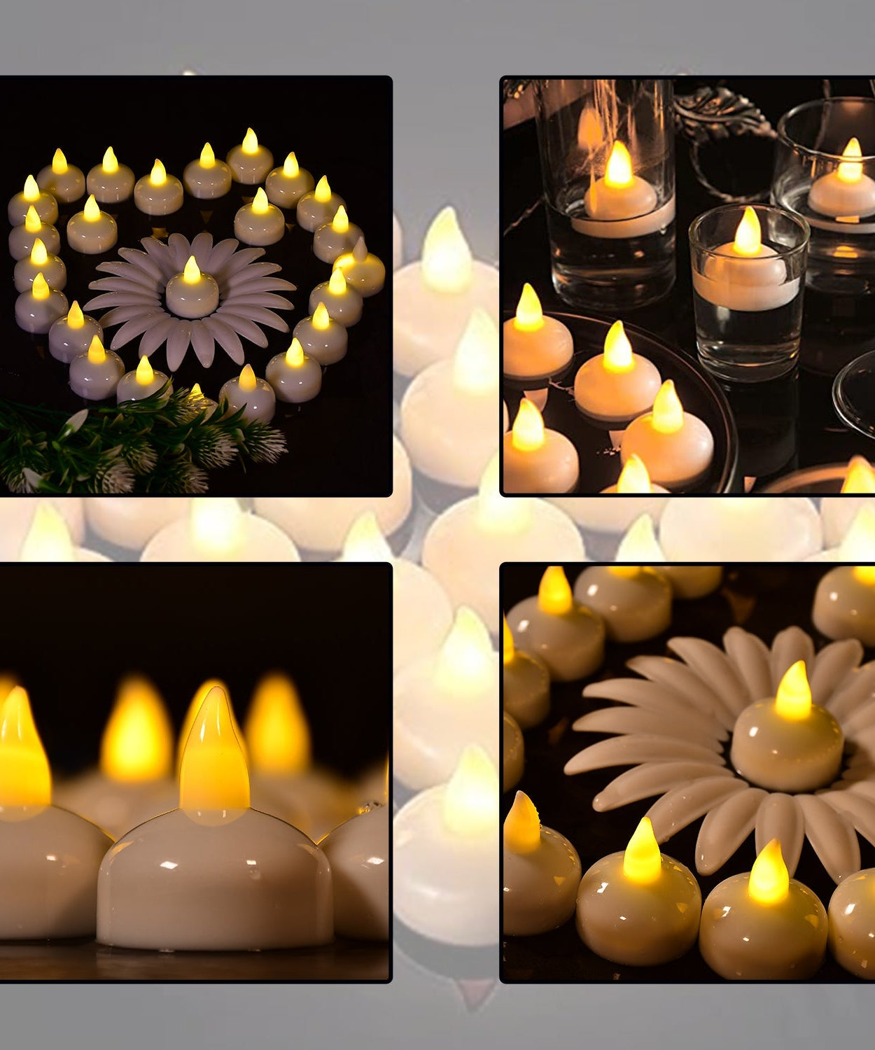 Set of 12 battery-operated floating candles