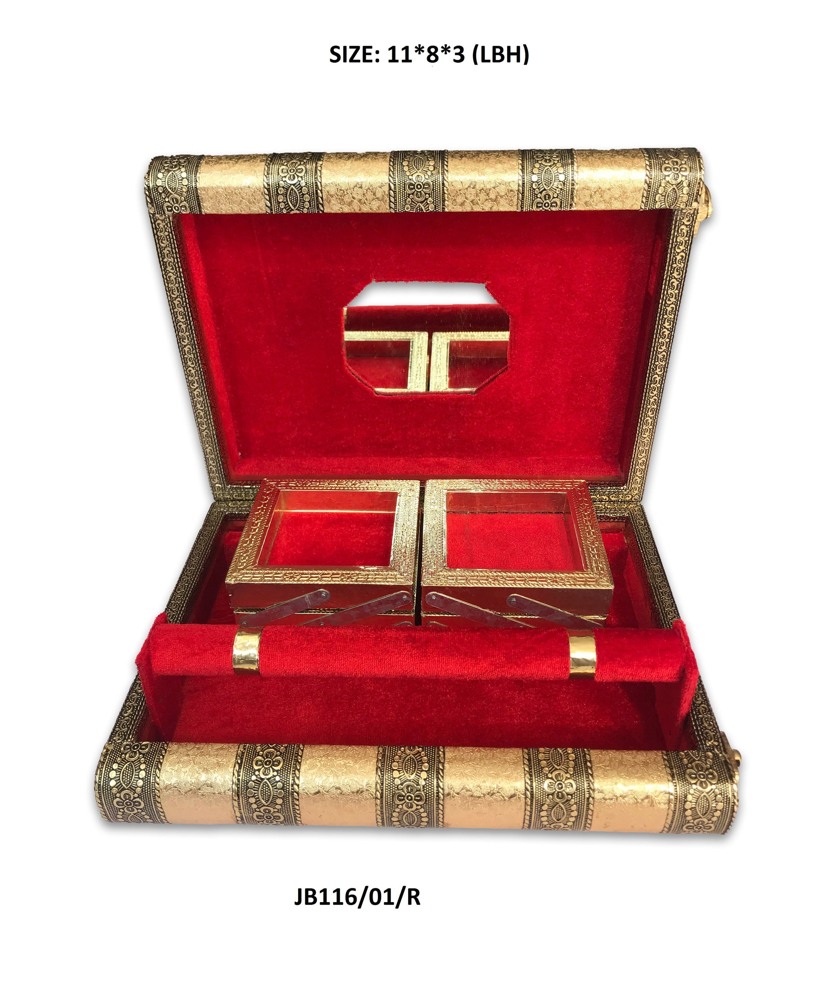 Jewelry storage box with multiple compartments